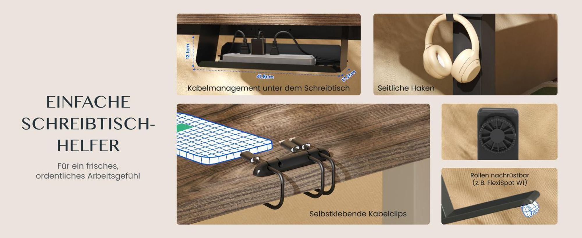 FlexiSpot E1 Pro Höhenverstellbarer Schreibtisch, Dualmotor 120 kg Tragkraft 4 Memory-Steuerung Anti-Kollisionsschutz Tischgestell Elektrisch(Schwarz)