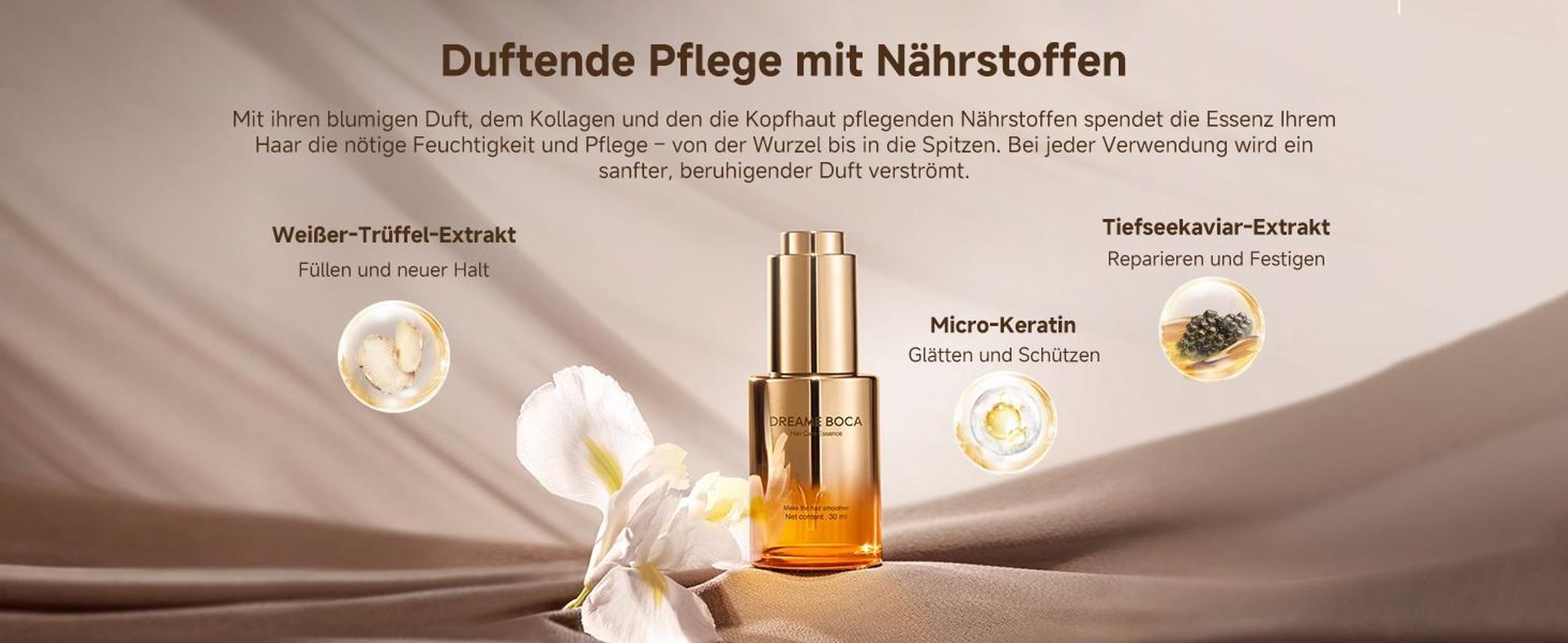 Dreame Miracle Pro Haartrockner,Rotlicht-Kopfhautpflege,Haarpflege mit negativen Ionen,130K U/min,4 Temperaturstufen,2 Gebläsestufen,Ledergriff,Gold