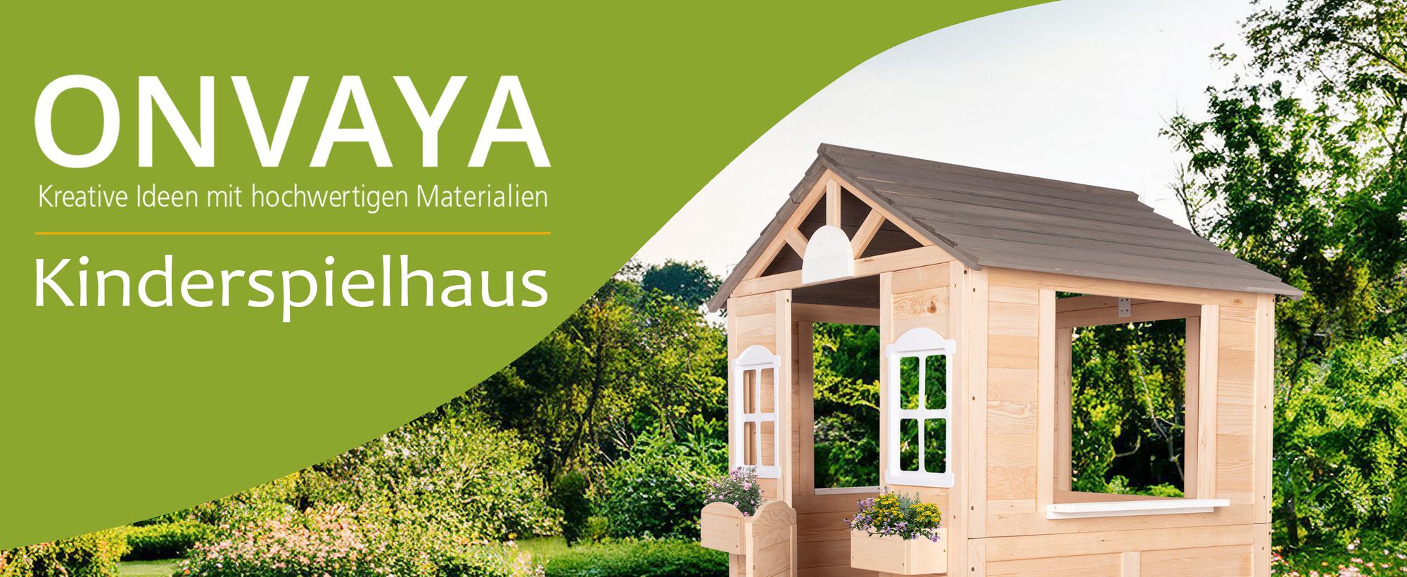 Kinderspielhaus aus Holz ǀ mit Tür und Fenster