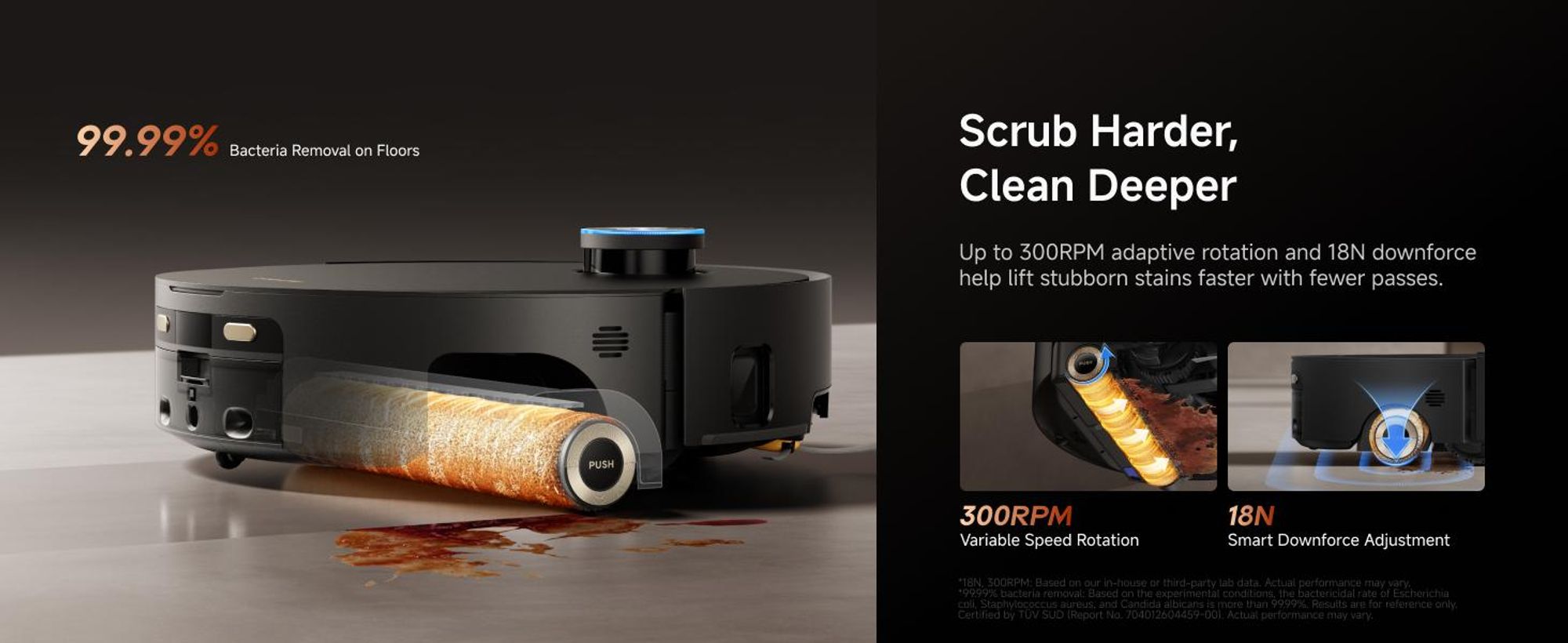 Dreame Aqua20 Pro Ultra Roller X Complete Nass-Trocken-Saugroboter,40KPa Saugkraft,180°C Dampf,8cm MopExtend,OmniSight 4.0,ProLeap 10cm,Marmor-Schwarz