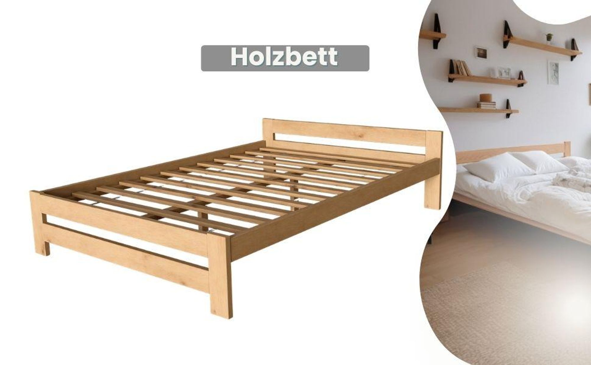Kiefernholzbett