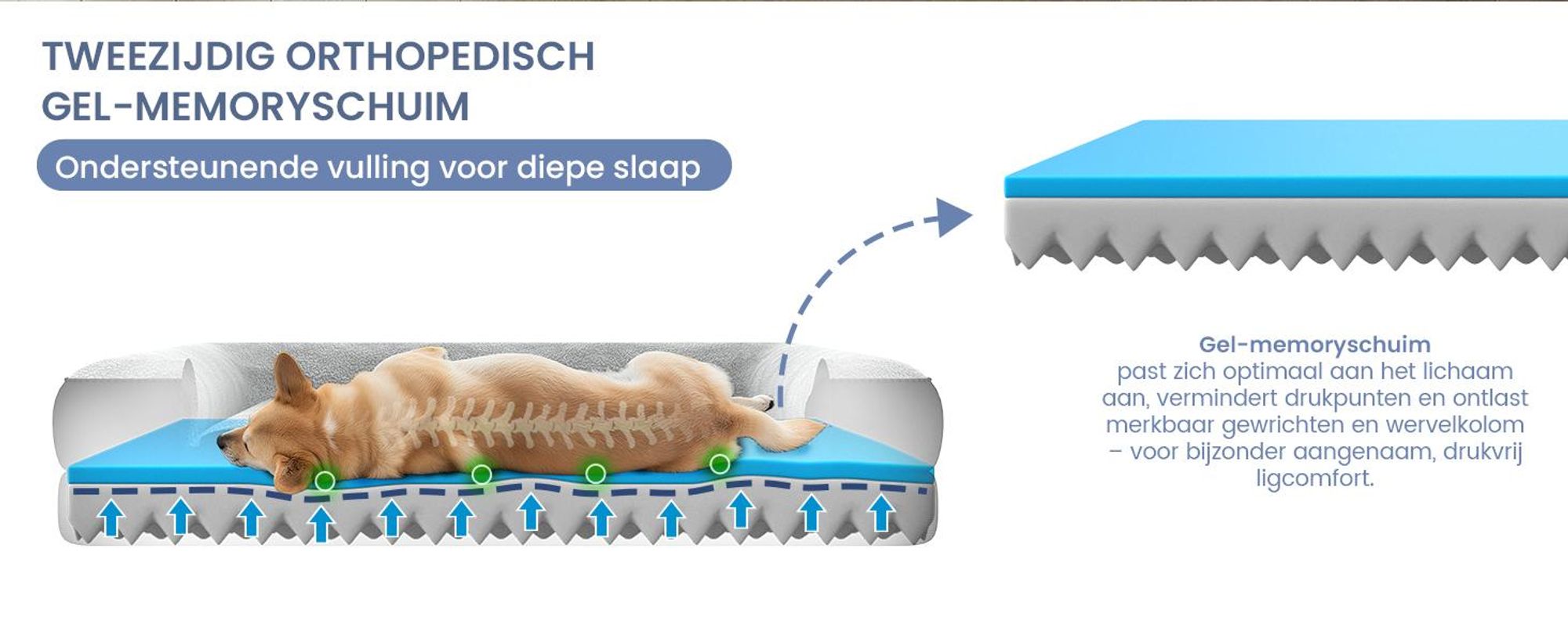 ELONEO Orthopedisch hondenbed, maat L - Grijs