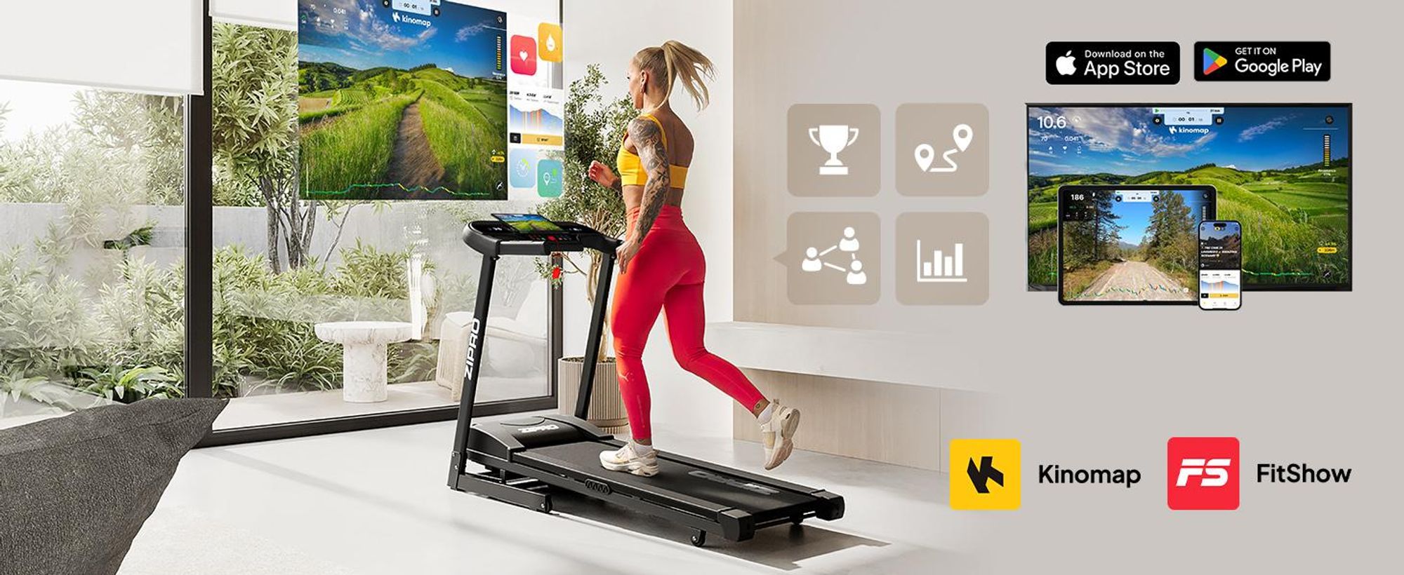 Zipro Pulse skladací bežecký pás pre domáci tréning, do 130 kg, nastaviteľný do 12 km/h, bežecký pás pre domácnosť Skladací so sklonom
