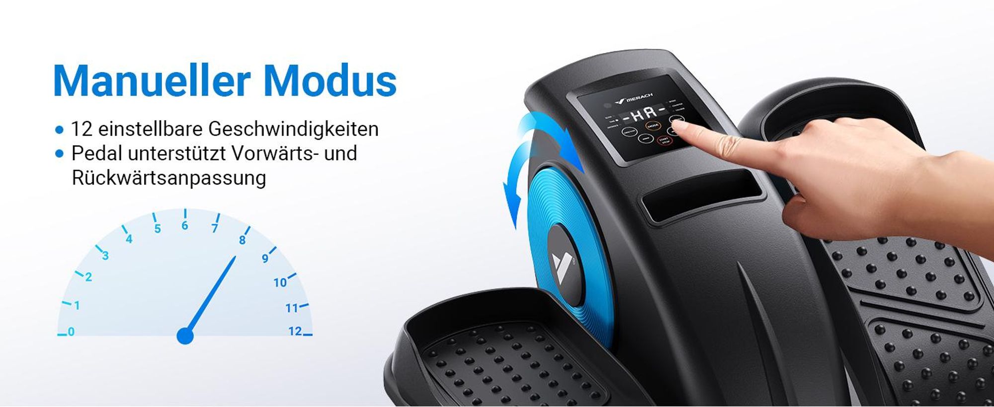 Mini Ellipsentrainer & Stepper – 12-stufiger Crosstrainer mit Fernbedienung & Display, leise, tragbar, vormontiert, ideal für Home-Office & Freizeit