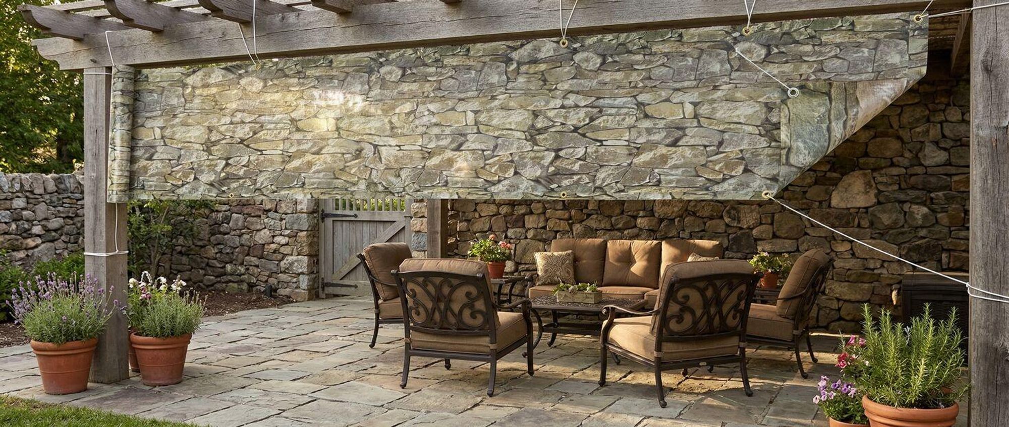 tectake® Balkonbespannung 600 x 90 cm