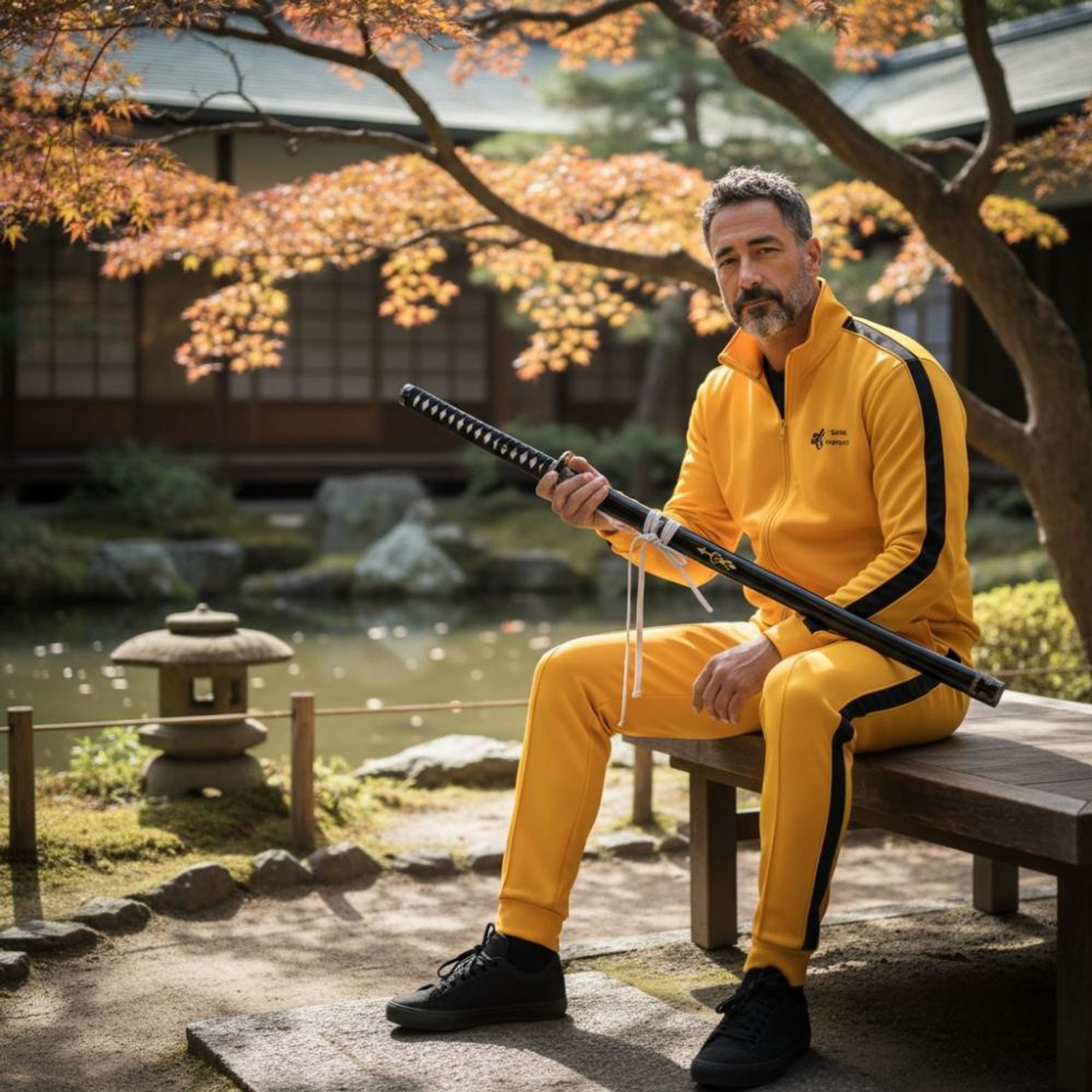 Dekoratives Katana Schwert Hattori Hanzo inspiriert von Kill Bill – Edelstahl – Holzscheide – Ständer – 105 cm HKS114E