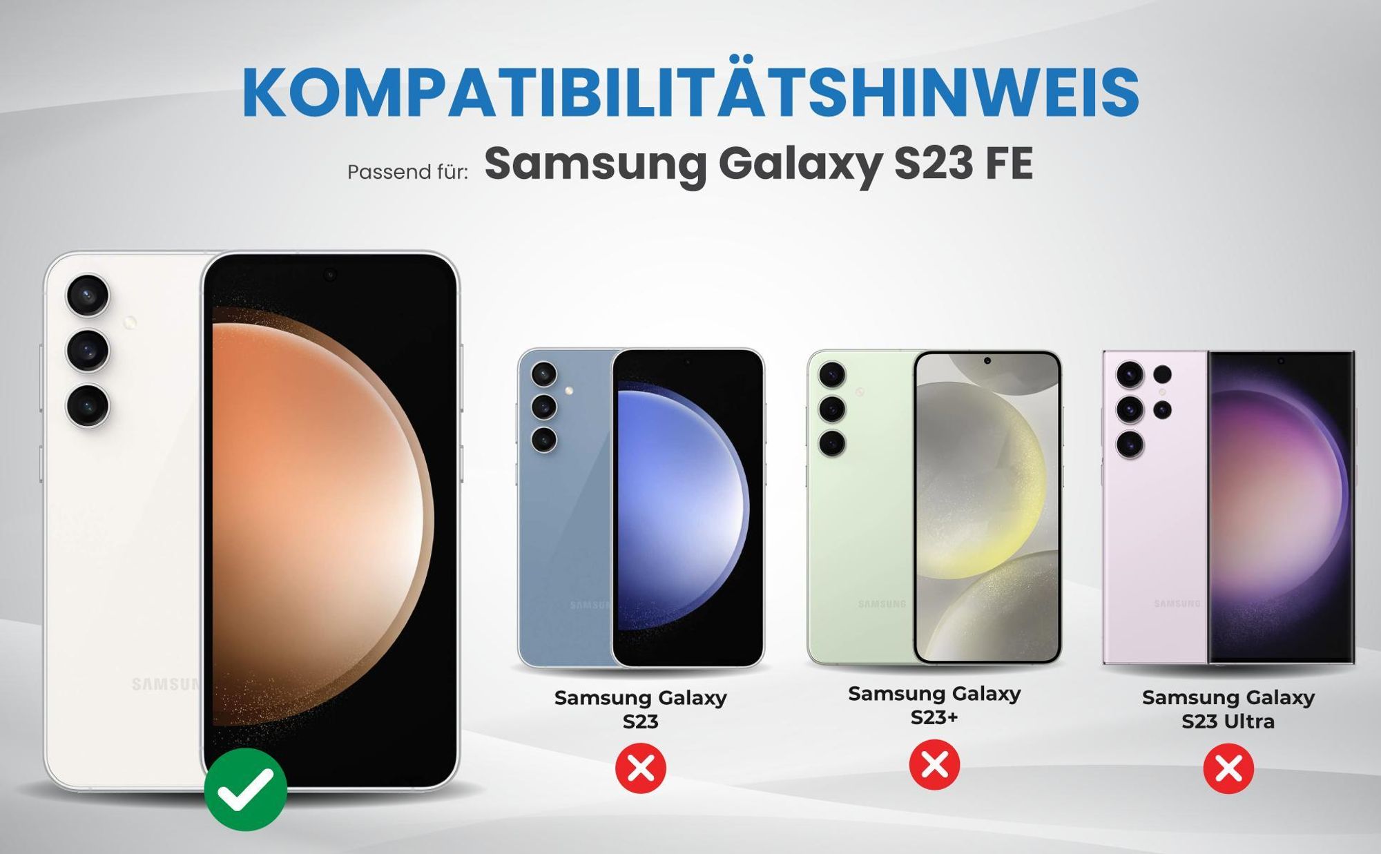 Kompatibilitätshinweise Hülle für Samsung Galaxy S23 FE