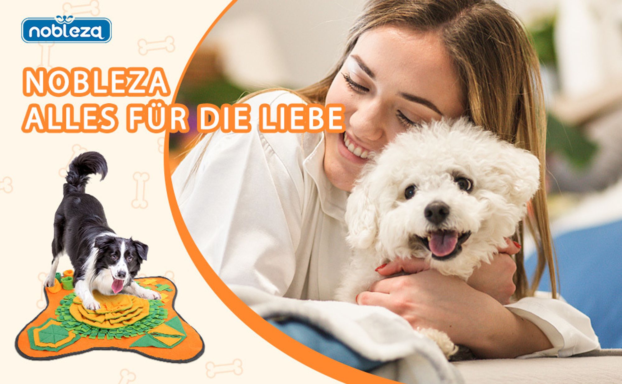 Schnüffelteppich für Hunde Riechen Trainieren Intelligenzspielzeug Futtermatte Trainingsmatte für Haustier Hunde Katzen,70 * 70cm Orange