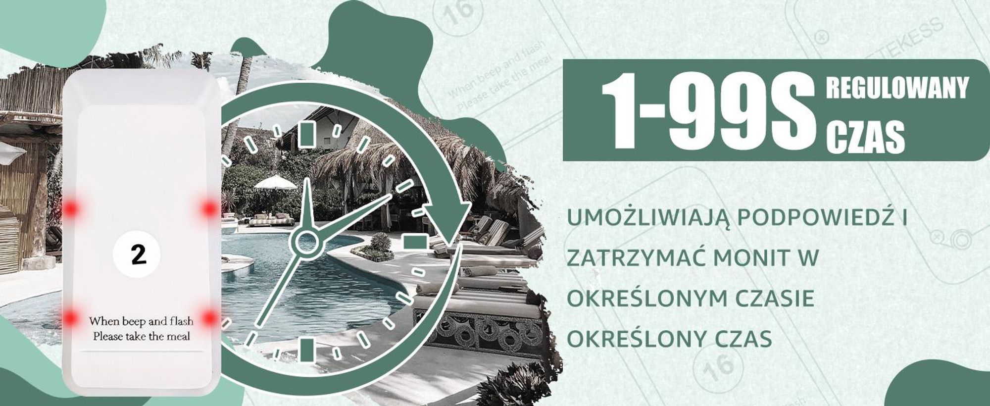 Retekess TD157 Bezprzewodowy system przywoławczy, system przywoławczy klienta z 2 trybami wywoływania + zdalne wywołanie, 16 pagerów 998 kanałów dla szpitala i baru restauracyjnego (biały)