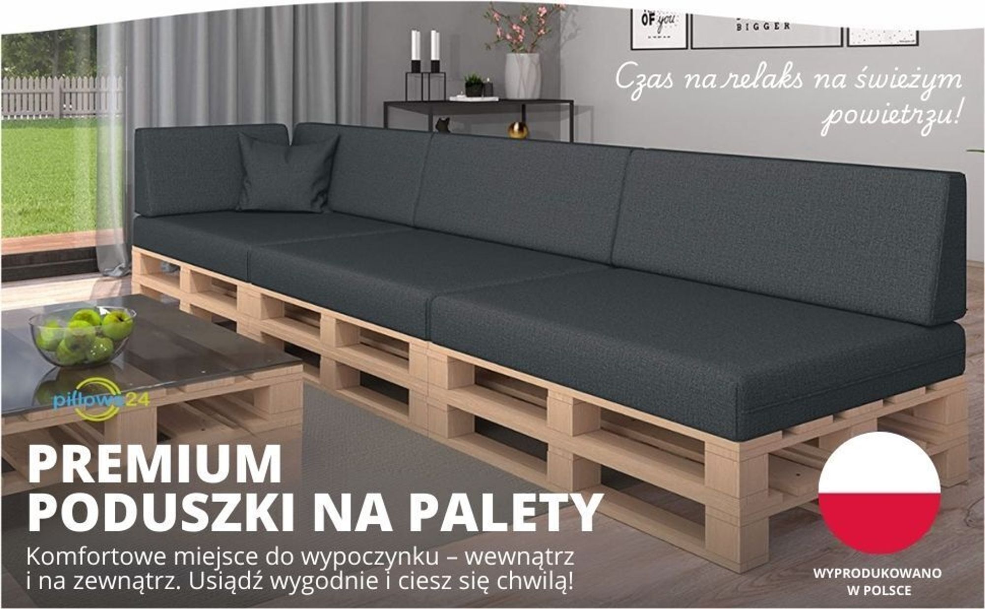 poduszki palety europalety 120x80 meble sofa paletowe balkon ogrodu wewnątrz zewnątrz wodoodporne