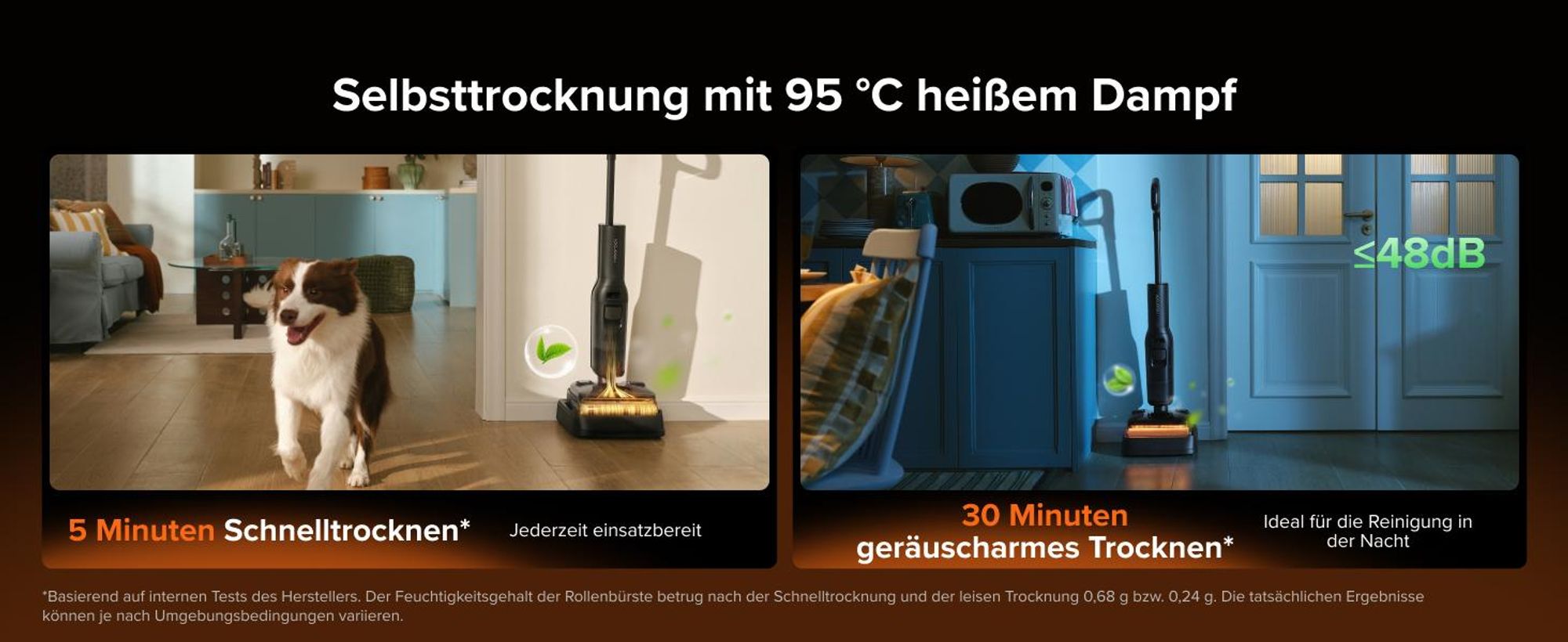 Roborock F25 Steam Nass Trockensauger mit Dampf, 180 °C Dampfmopp, 25.000Pa Saugkraft, Hochtemperatur-Selbstreinigung mit 95 °C, 180° Flaches Design