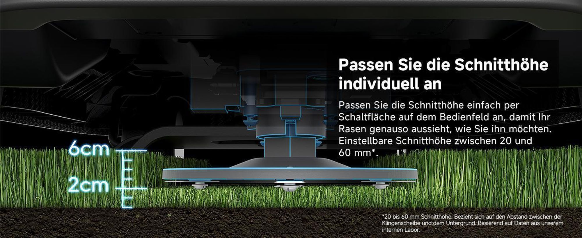 MOVA 1000 Mähroboter mit Geländereifen, 1000㎡ Kartierung, App-Steuerung