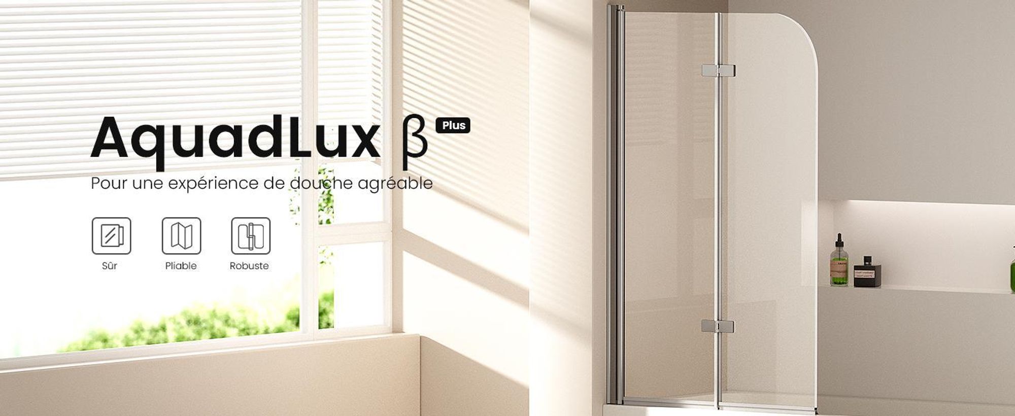 EMKE Paroi de douche pliante 120 x 140cm nano-revêtement ESG verre de sécurité double porte pliante paroi de douche en verre pour baignoires