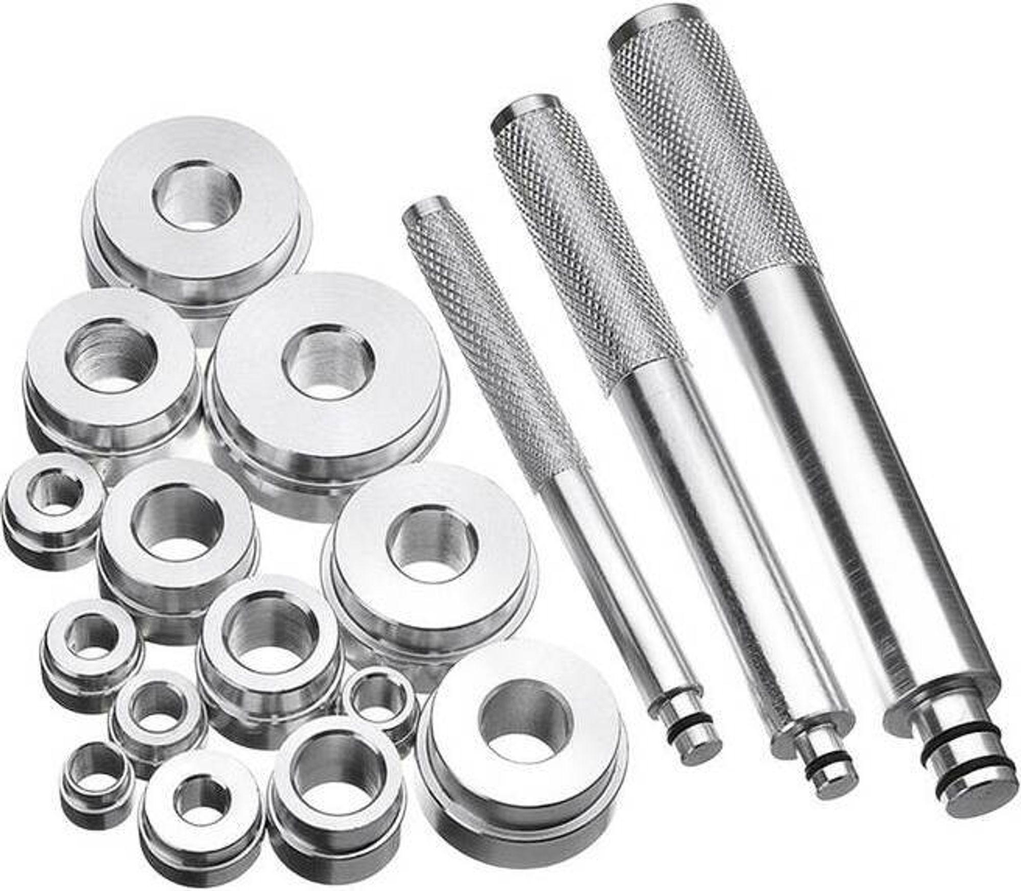 ASTA | Radlager Druckstück Treibsatz, für Werkstattpresse, 17-teilig, Wellendichtring-Einbauwerkzeug, Lager-Einbauwerkzeug Set