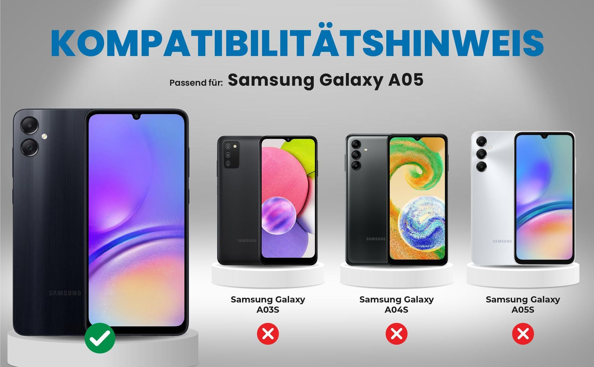 Kompatibilitätshinweise Hülle für Samsung Galaxy A05