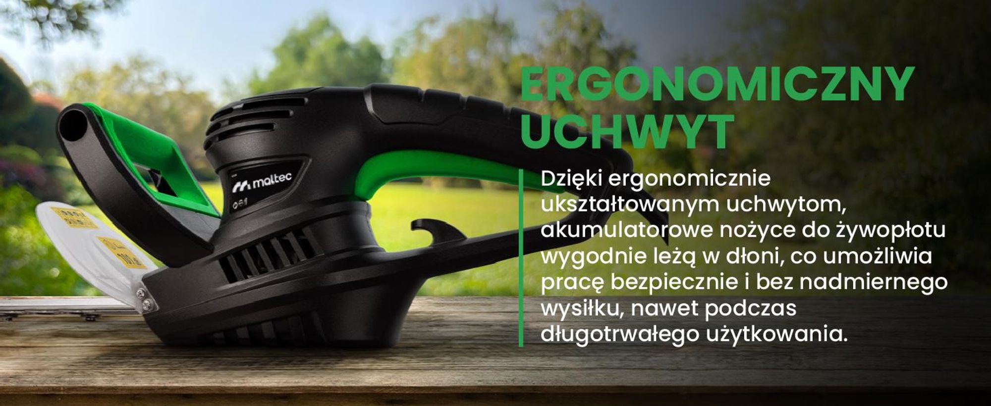 elektryczne nożyce do żywopłotu o długości 50cm z osłoną rąk