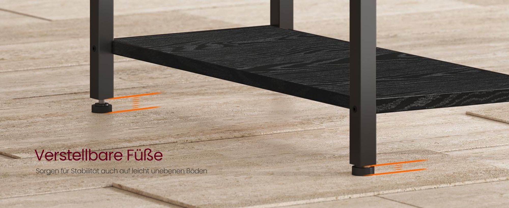 VASAGLE Schreibtisch mit 2 Regale Computertisch 100 x 75 x 60 cm Schwarz