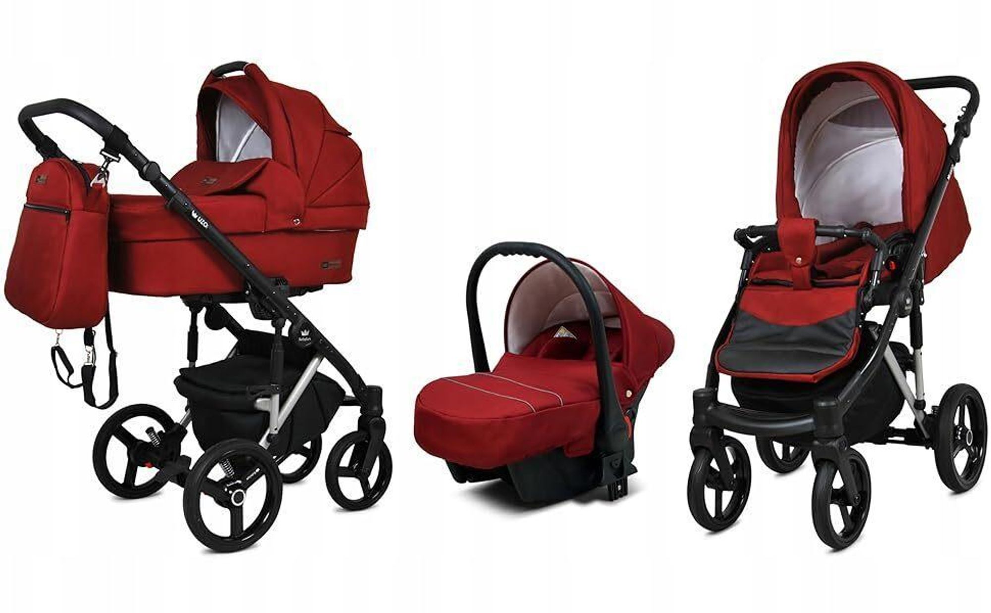 BabyLux® UZO | Kocárek 3v1 Set | Chili | Kocárek Kombi | Kocárek set | Buggy + Babywa