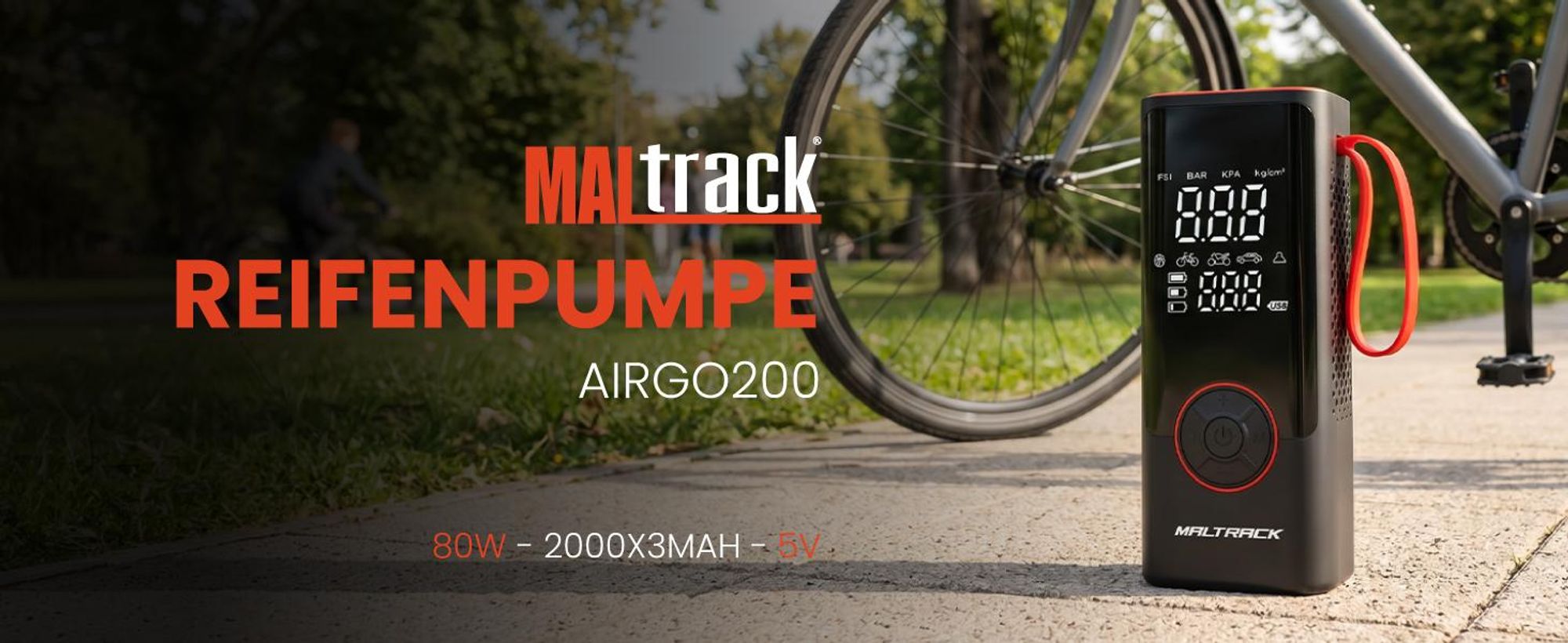Elektrische Reifenpumpe Luftpumpe mit Akku 6000 mAh Powerbank für Auto Fahrrad Motorrad