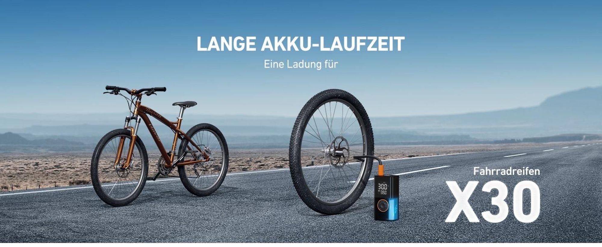 Elektrische Akku-Luftpumpe 150 PSI, 4000 mAh, Digitales Display, LED, Tragbar