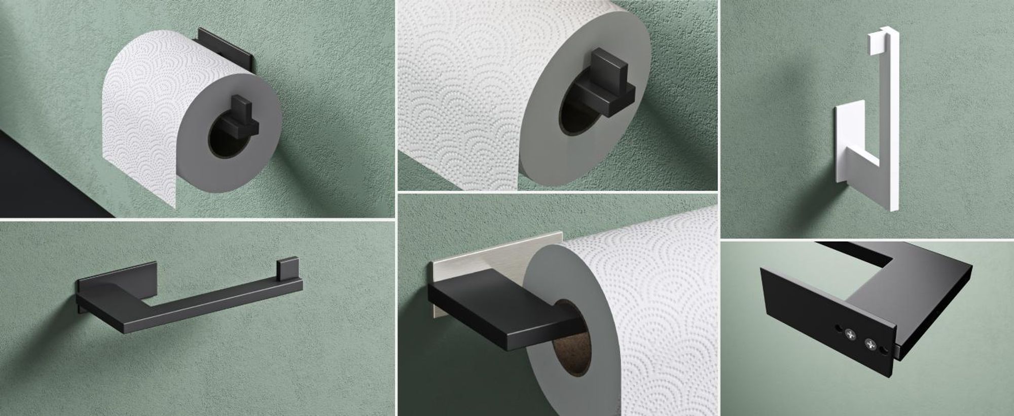Mai & Mai Toilettenpapierhalter Klopapierhalter WC aus Edelstahl, Toilettenpapier Halterung Rollenhalter Matt weiß 185mm Lino-03