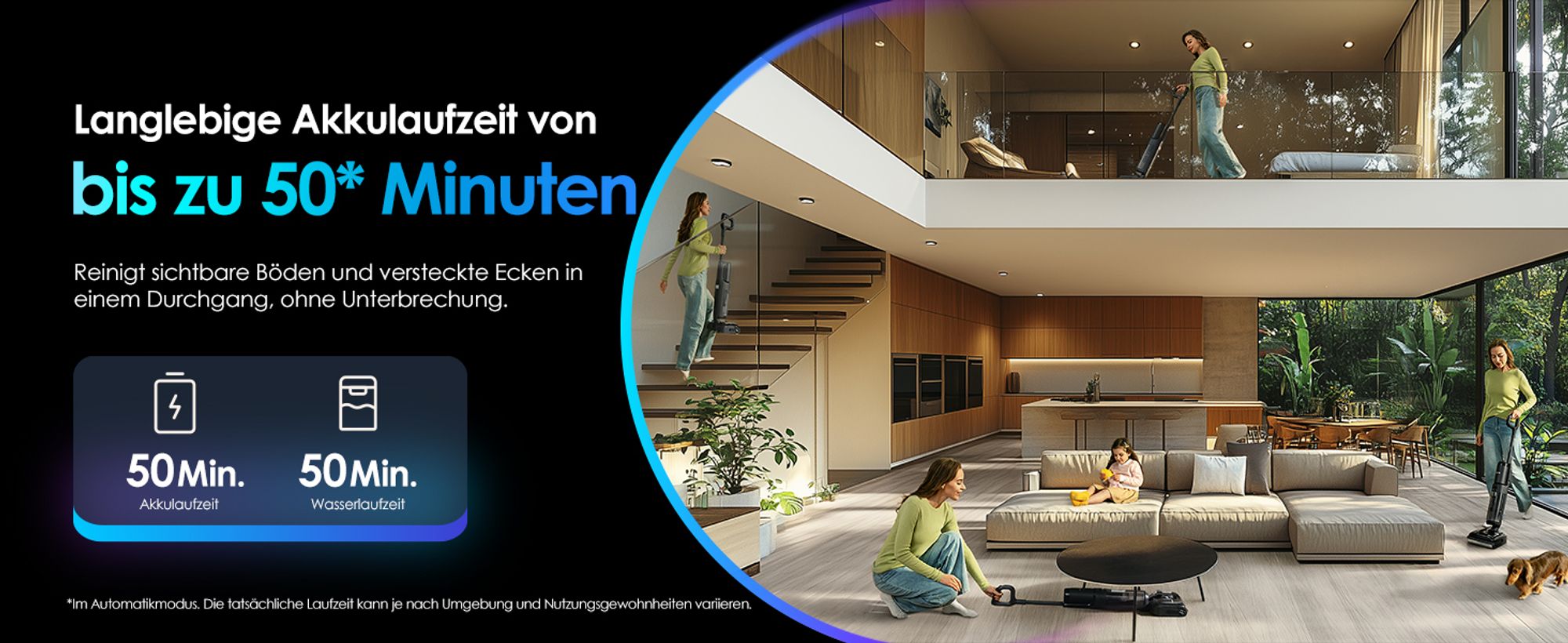 Langlebige Akkulaufzeit