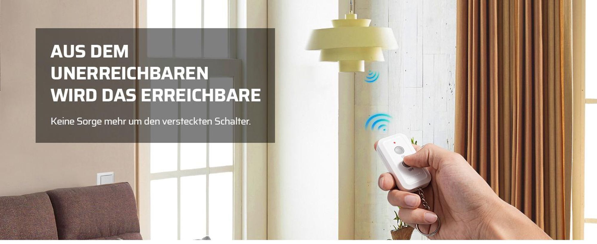 DEWENWILS Funkschalter Wandschalter 2300W, Funk-Wandsender Licht,  funklichtschalter