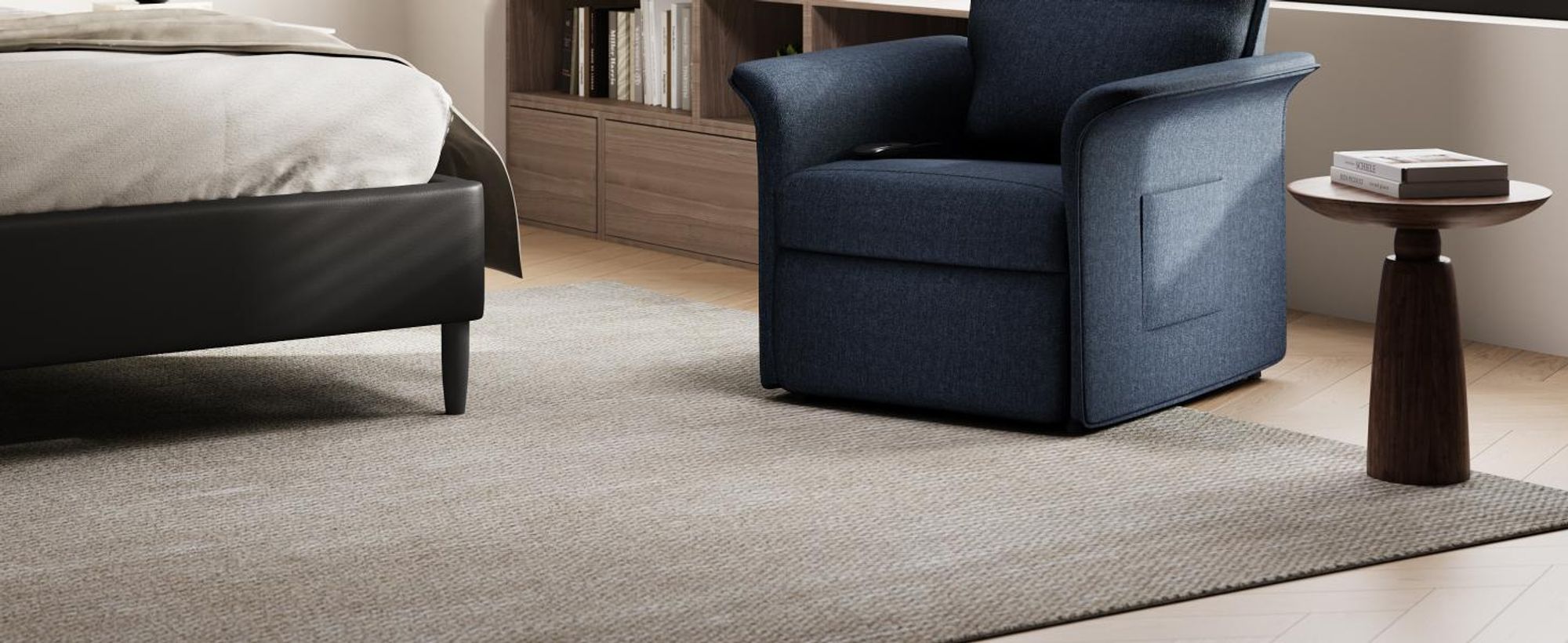 FLEXISPOT Elektrischer Relaxsessel mit Liegefunktion 105°–155°, Verstellbarer TV- & Fernsehsessel für Wohnzimmer, Rückenlehne & Fußstütze (Dunkelgrau)