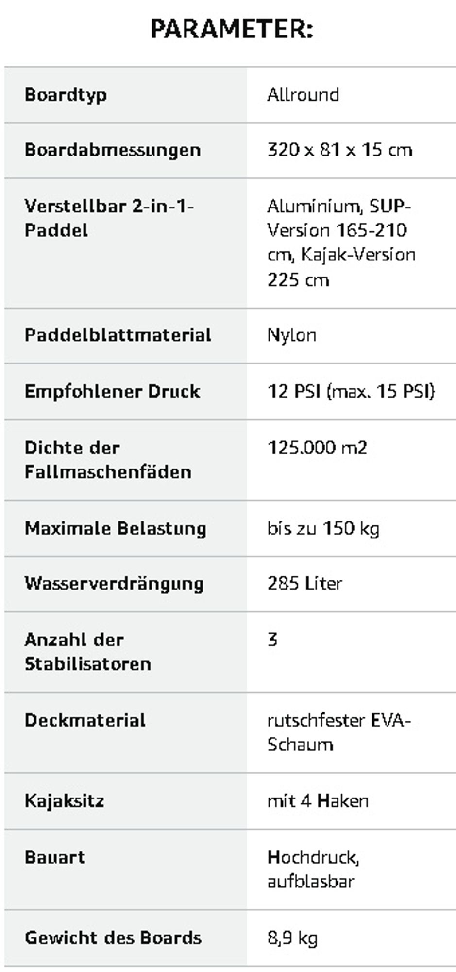 SUP Board Stand Up aufblasbar 320cm mit Sitz Kajak Set Paddel Pumpe Rucksack Komplettset Scoopes VELO Blau bis 150kg