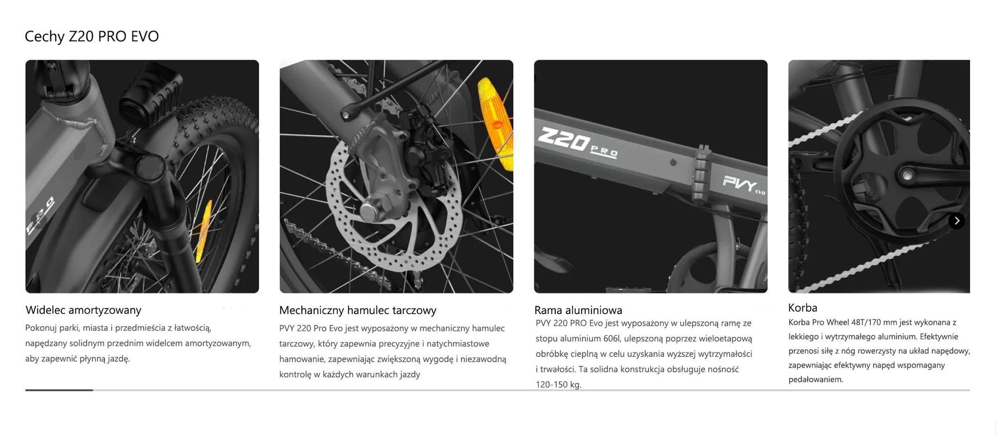 Rower Elektryczny PVY Z20 PRO EVO – Silnik 250W Baterią 36V14.5AH 20-Calowe Opony Mechaniczne Hamulce Tarczowe - Szary