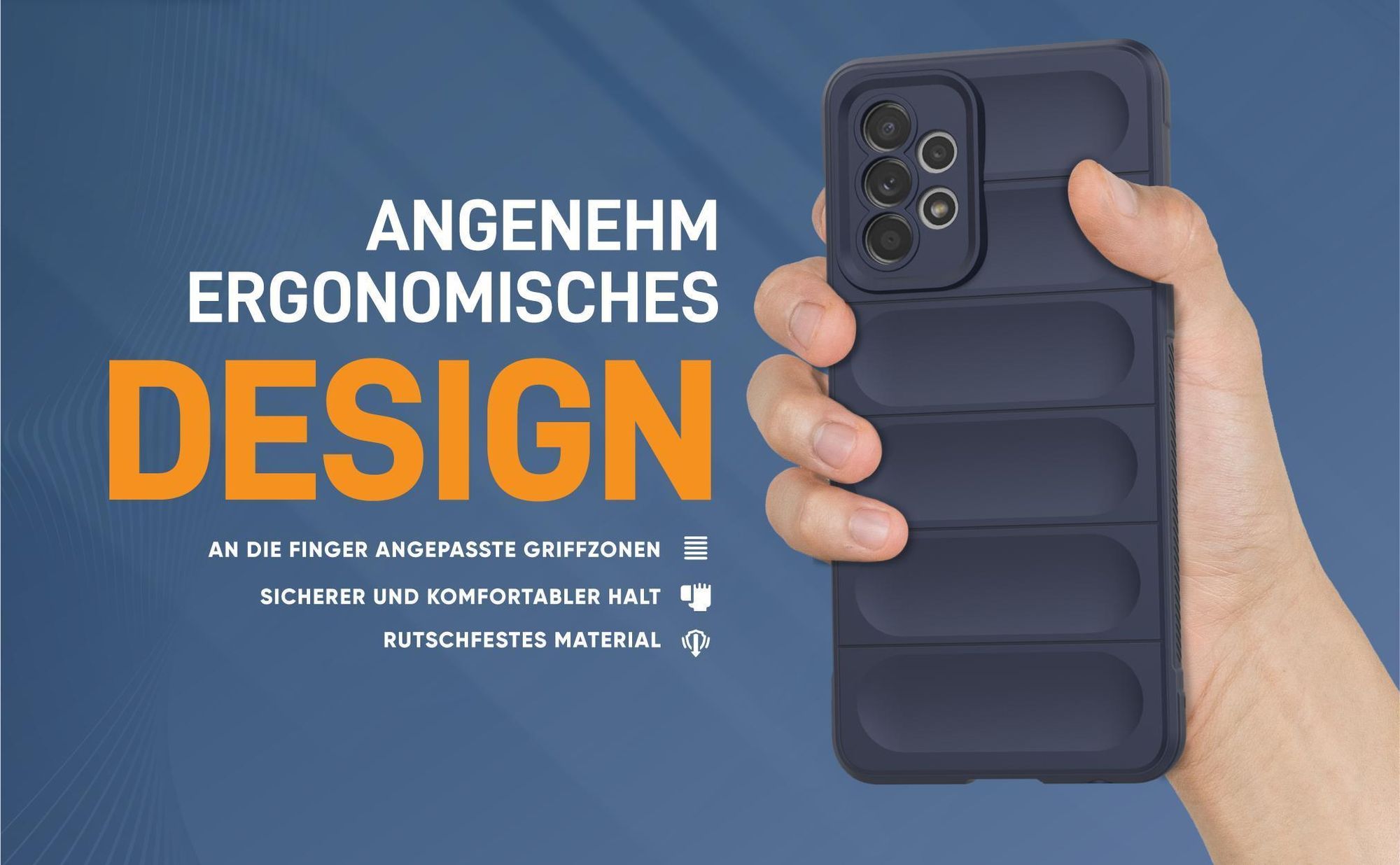 Blaue rutschfeste Hülle für Samsung Galaxy A52 / A52 5G / A52s 5G mit weichem Mikrofaser Inlay