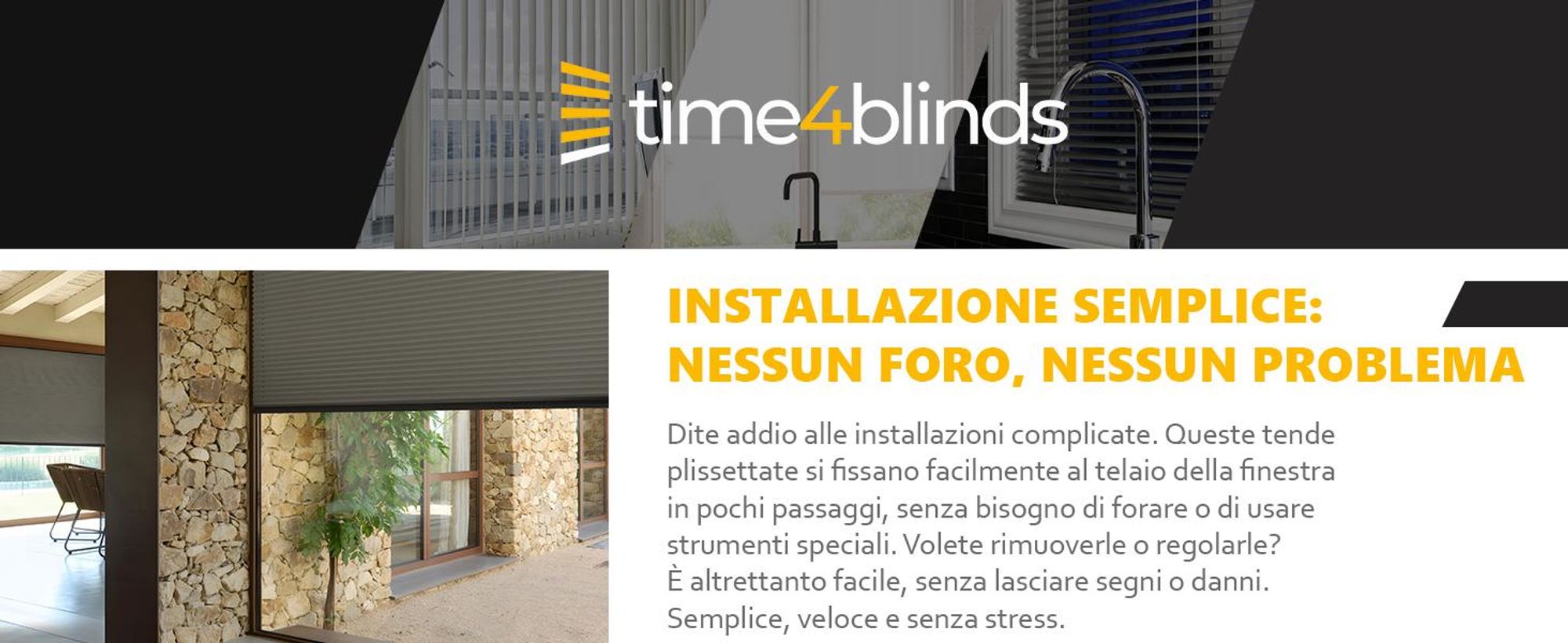 time4blinds, Tenda plissettata su misura, Senza fori, 60x180 cm, Bianco