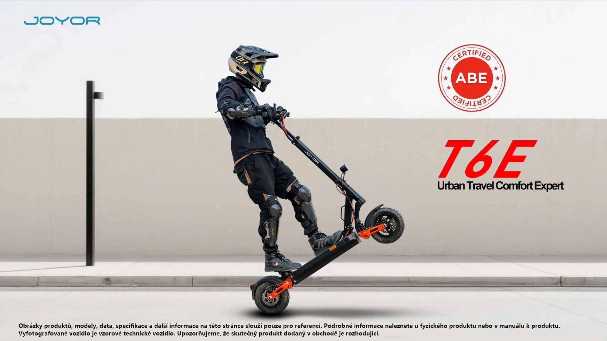 JOYOR T6E Skládací Elektrická koloběžka  ABE - 500W Motor 48V18AH Baterie 10" pneumatiky do terénu - Černá