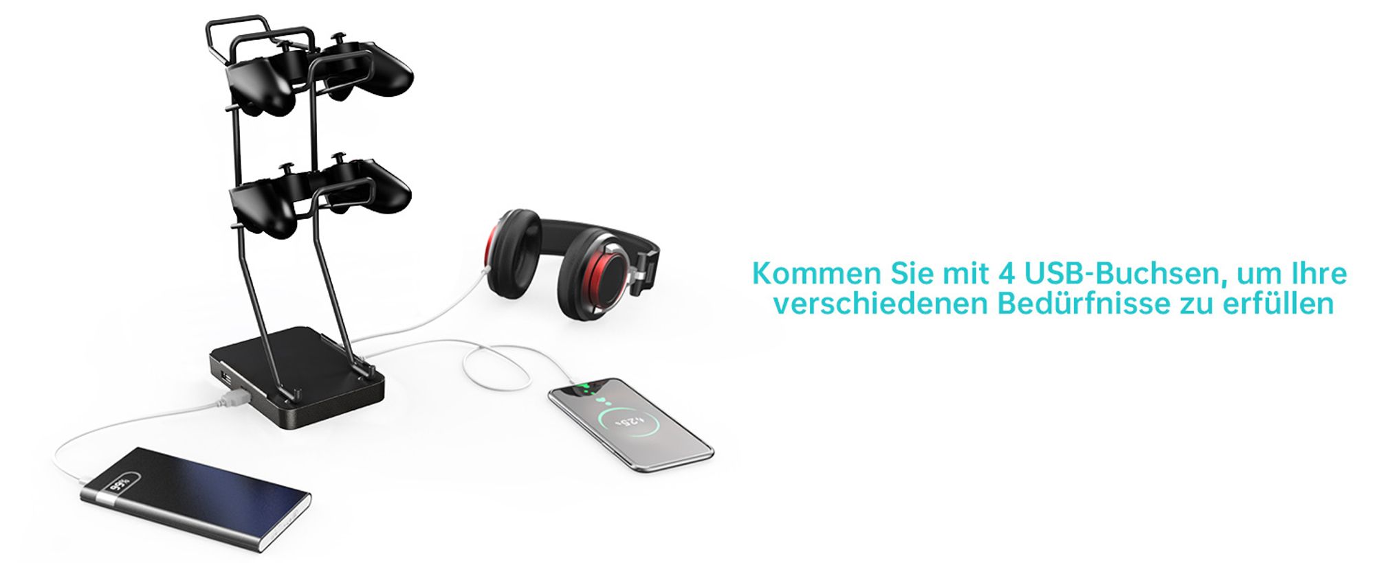 EUREKA ERGONOMIC Gamingtisch 152×70cm Gaming Schreibtisch Großer Computertisch Ergonomischer PC Tisch mit Kopfhörerhaken und Getränkehalter
