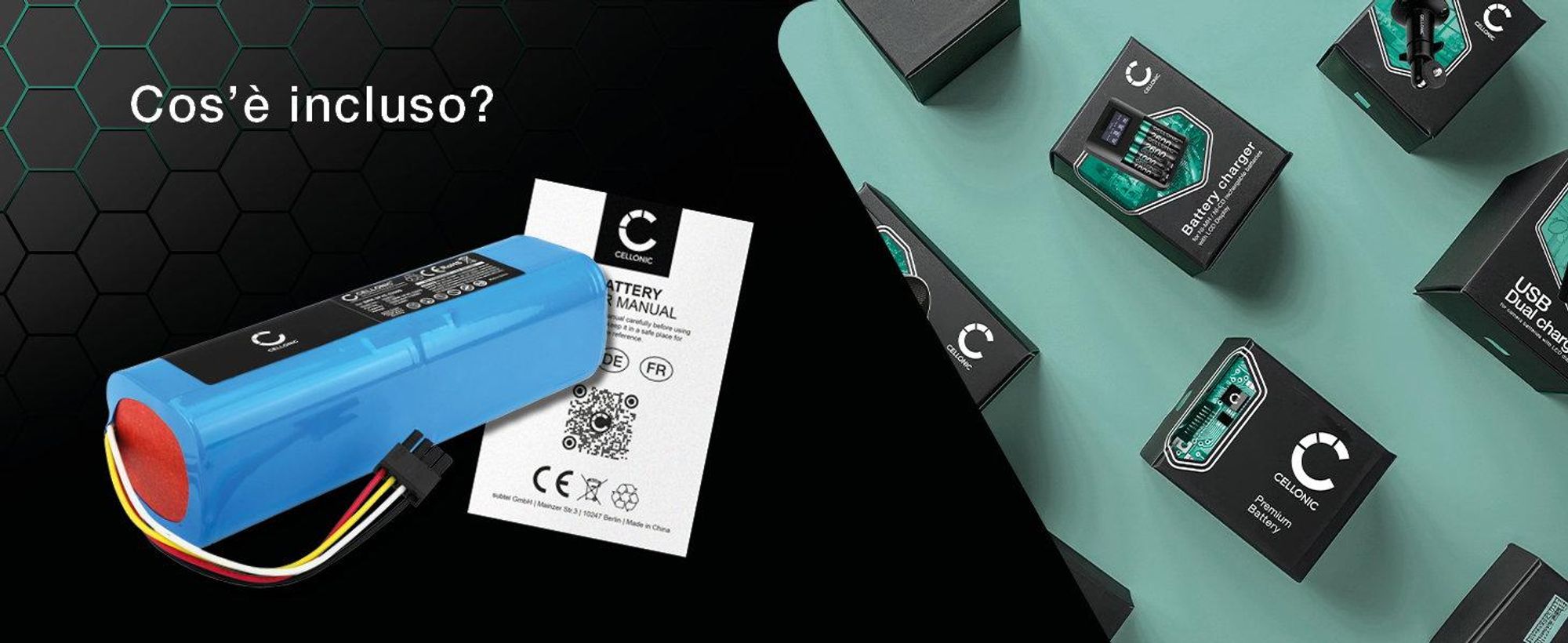 CELLONIC 1x Batteria per Aspirapolvere Compatibile con Dreame RL55L, Compatibile con Roborock S7, Compatibile con Dreame L10s Ultra, D10 – (5200mAh, 14.4V)