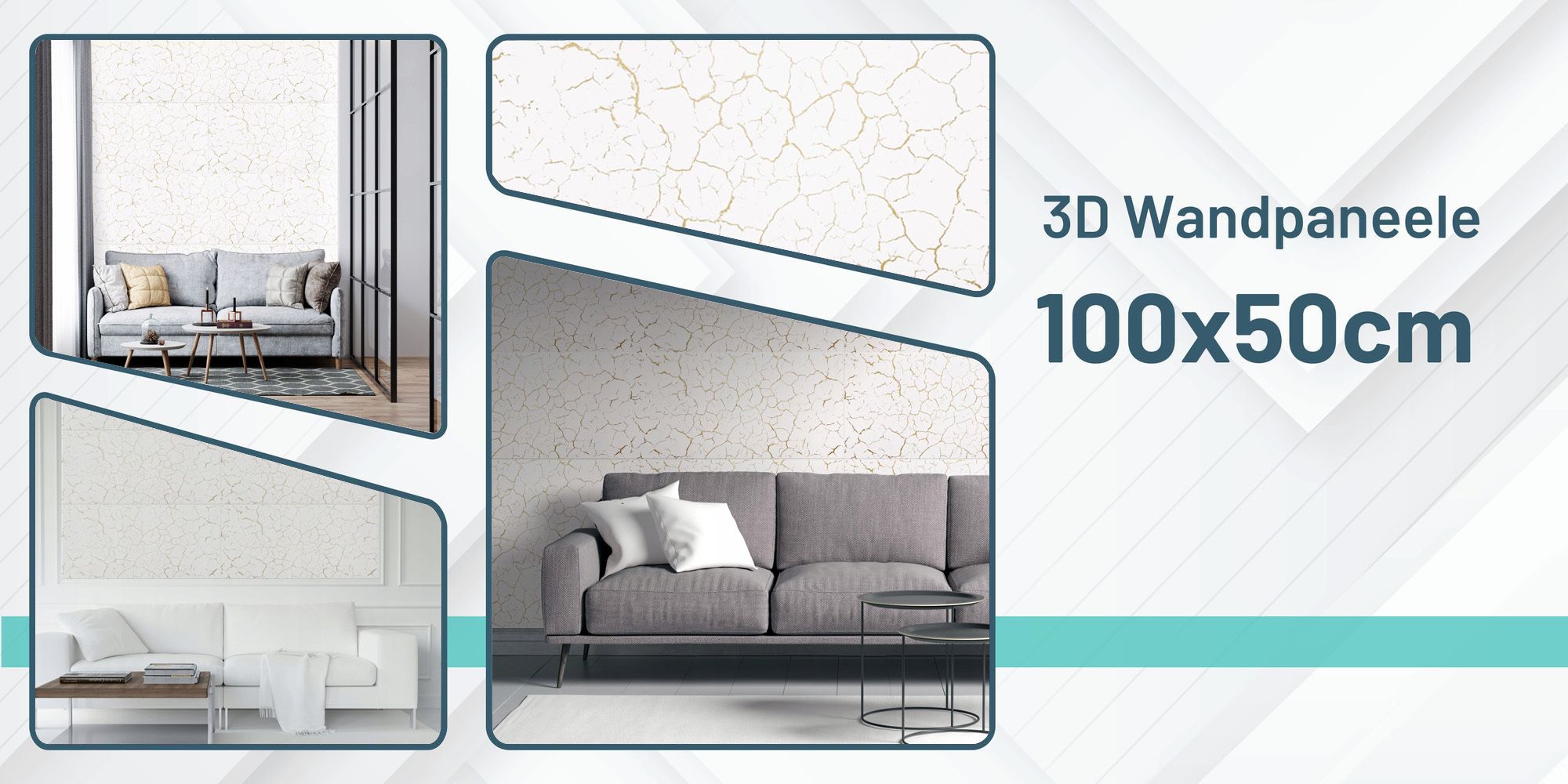 DECCART | 3D Deckenplatten | Desert 04XL |Imitation Betonwandplatten | 100x50cm | 0,5m2