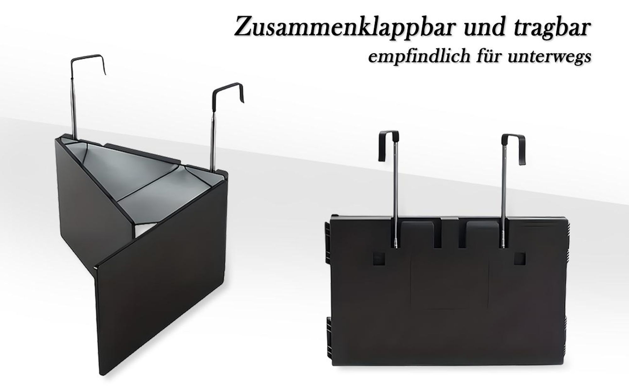 ZMH Specchio cosmetico portatile a 3 ante, pieghevole a 360 gradi, 90 cm, per viso e capelli, nero