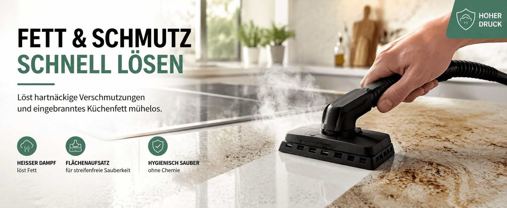 2 in 1 Handdampfreiniger, Dampfreiniger mit 16 Zubehör, Multifunktional Dampfreiniger, für Böden, Fenster, Sofas, Küche, mit Sicherheitsschloss