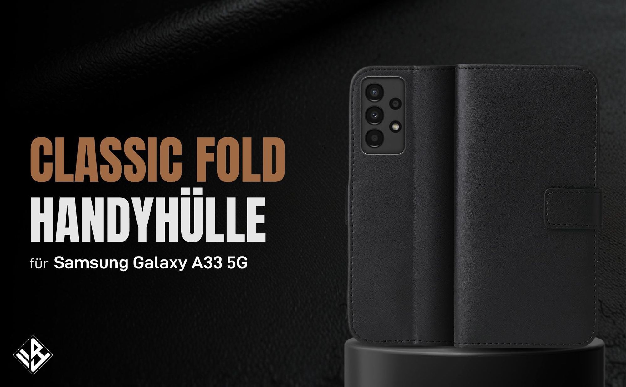 Schwarze Klapphülle für Samsung Galaxy A33 5G mit Wallet-Funktion