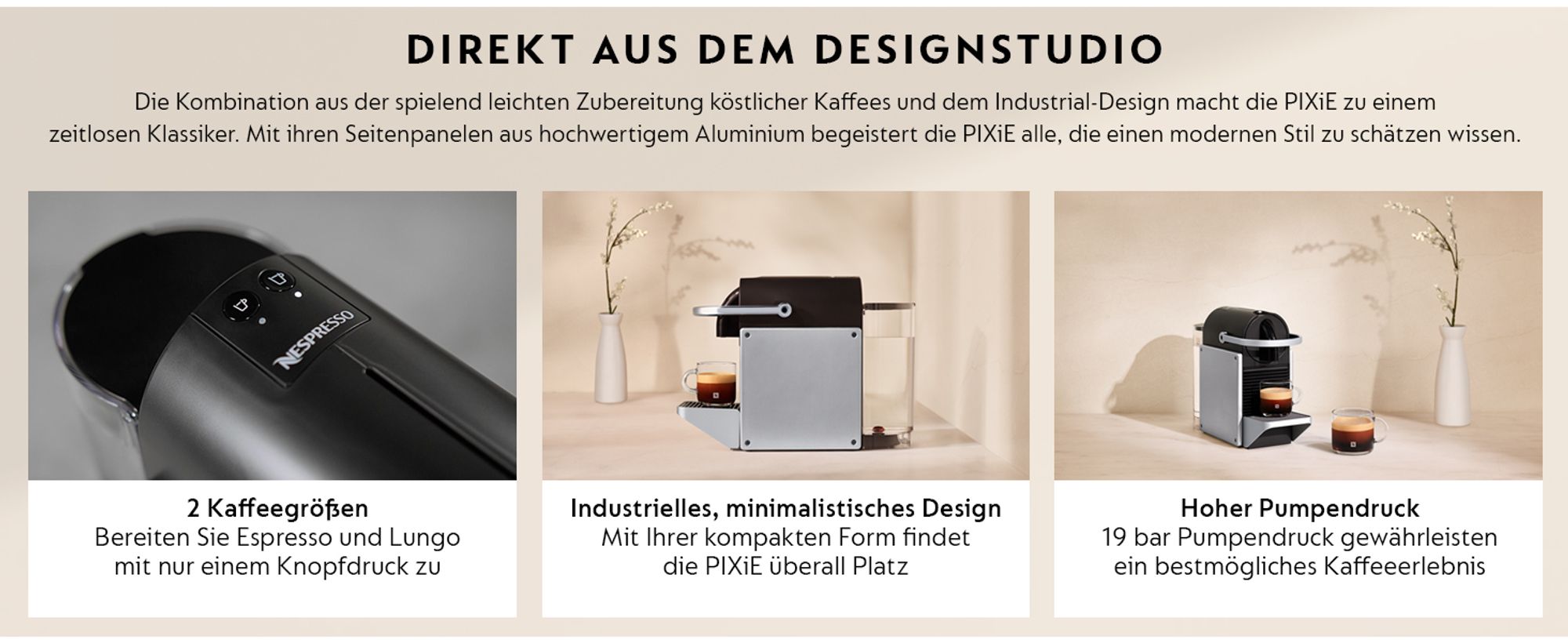 NESPRESSO ORIGINAL PIXiE |  Kaffeekapselmaschine von De'Longhi | Silber