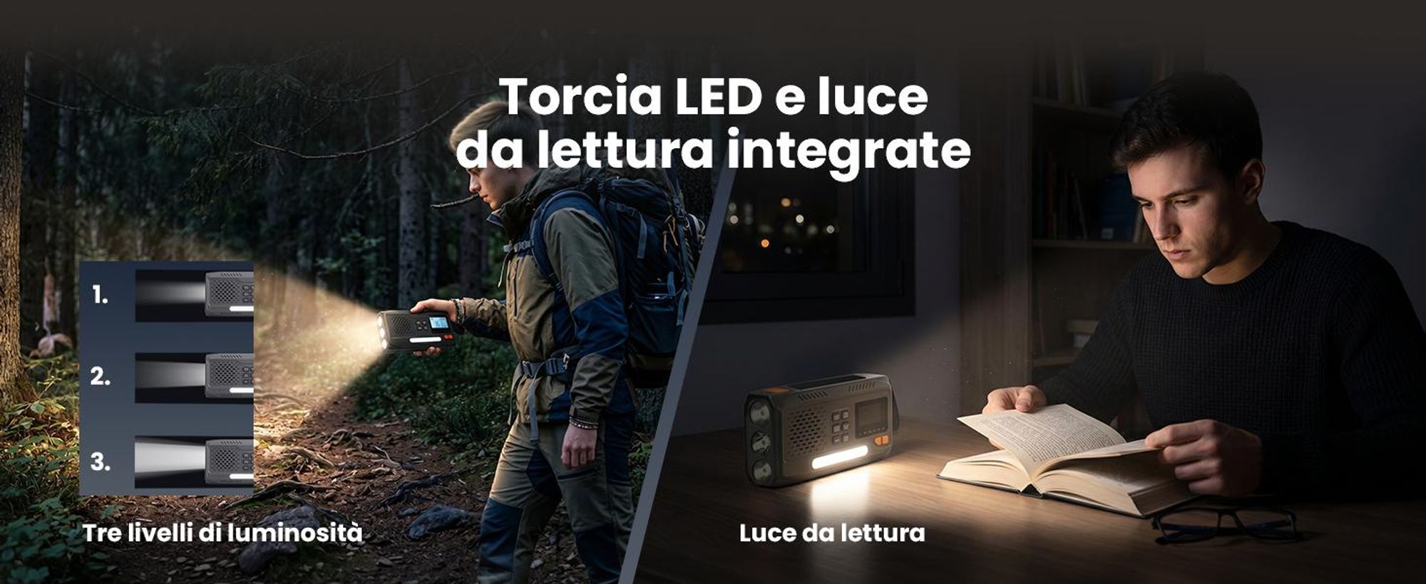 Extralink radio d'emergenza Bluetooth solare a manovella torcia 4000 mAh