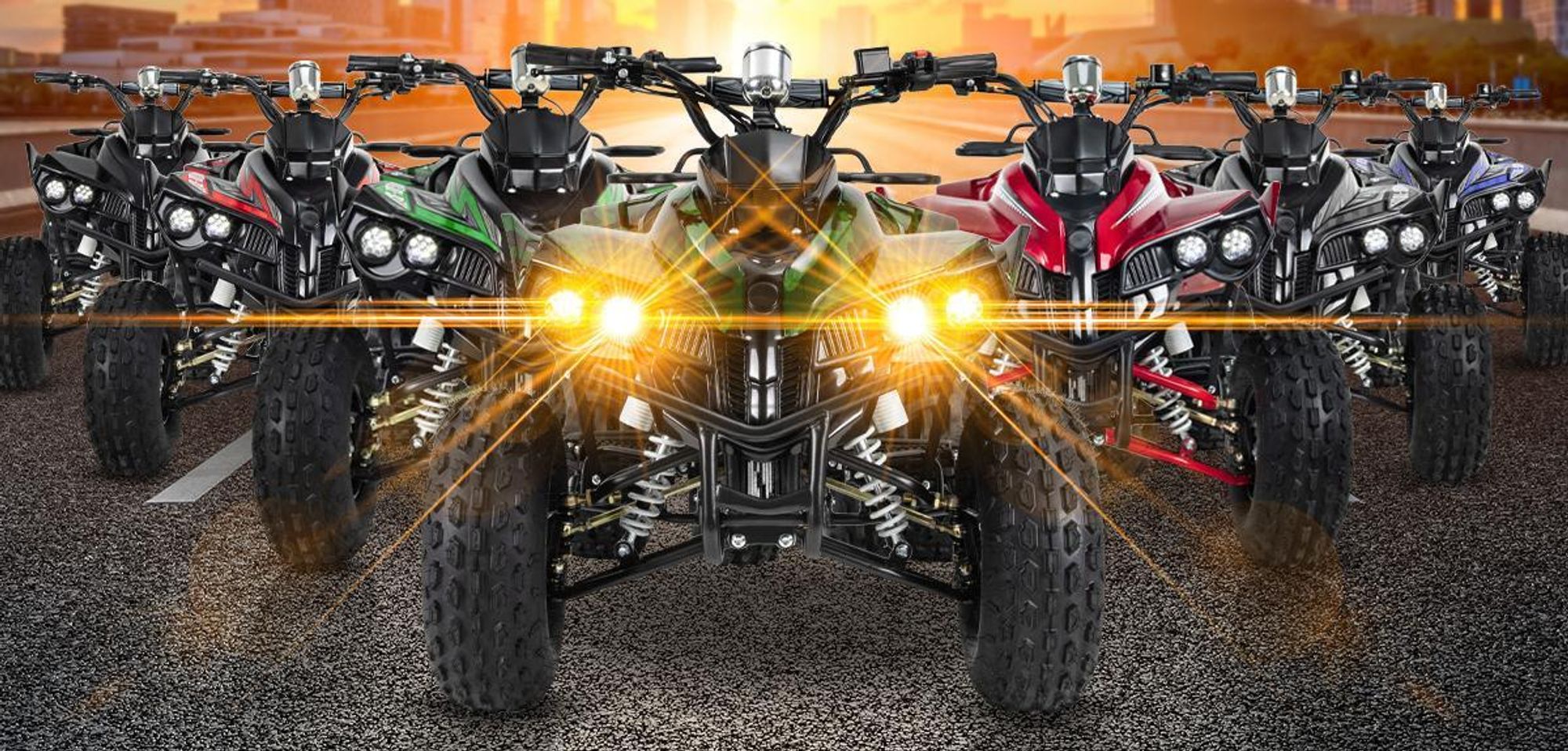 Actionbikes Motors Elektro Kinderquad S-10 | Quad - 1000 Watt - Pocketquad - Scheiben-/Trommelbremsen - bis 20 km/h - bis 82 kg - (Camouflage)