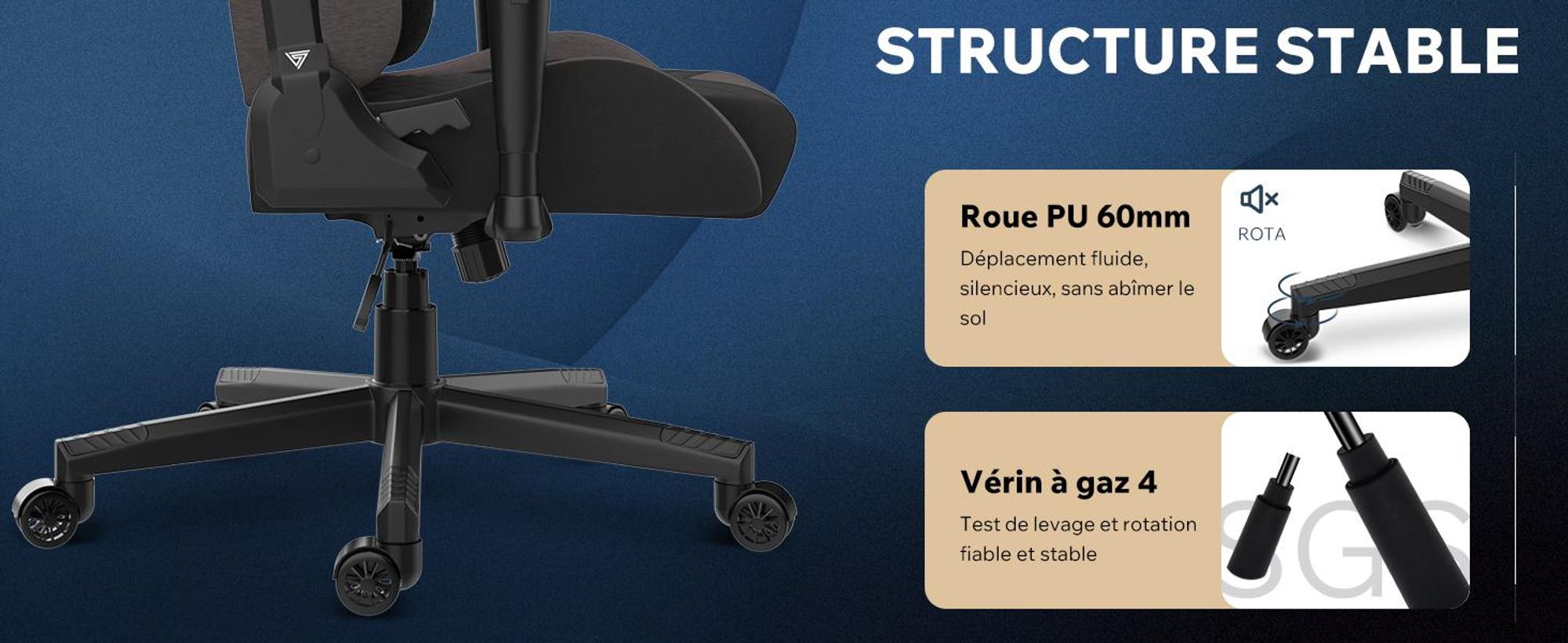 SENSE7 Žaidimų kėdė Sense7 Spellcaster Senshi Edition fabric Gaming Chair, Pilka