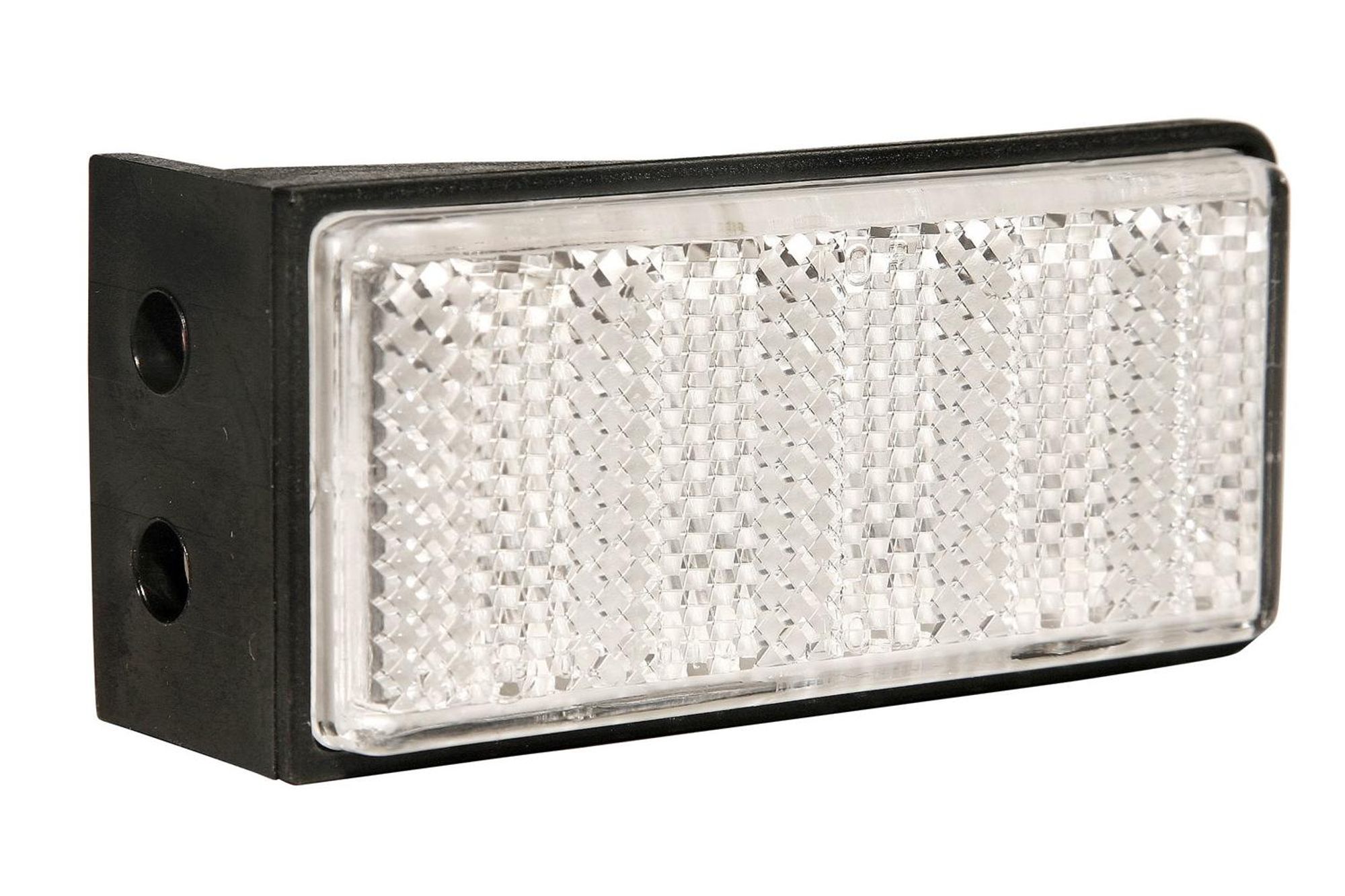 Obdĺžnikový reflektor s držiakom biely ASPOCK 76x34mm reflektor