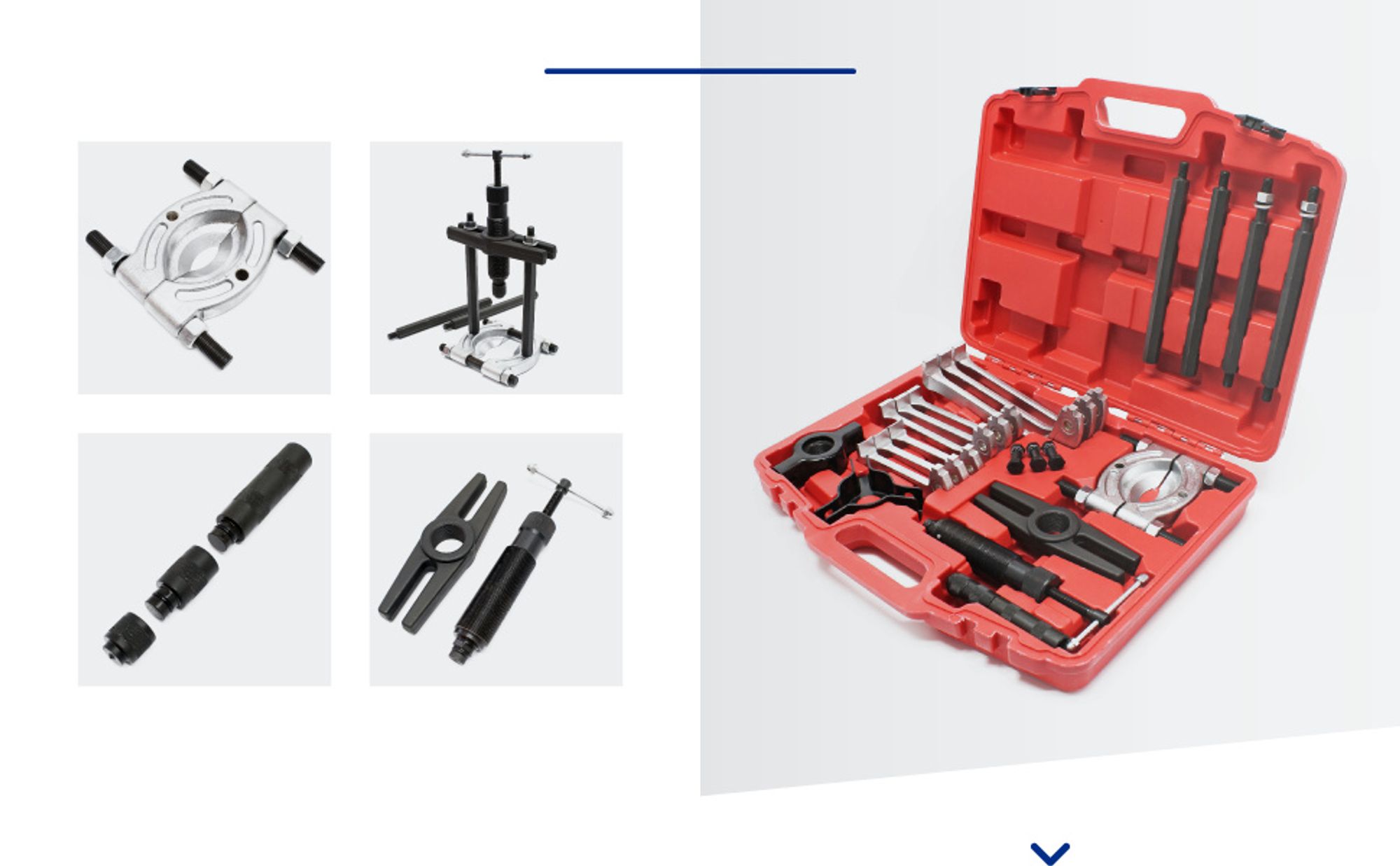 Wiltec Hydraulik Abzieher Set 22 teilig, mit 10 t Zugkraft, Kugellager Abzieher, Zahnrad Abzieher im praktischen Tragekoffer