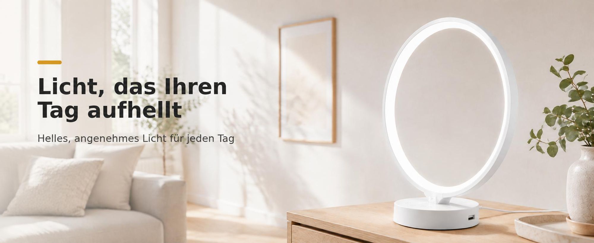 2-in-1 Tageslichtlampe, 10000 Lux Lichttherapielampe, UV-frei,mit Fernbedienung, 3 Farbtemperaturen,4 Dimmstufen,Timer & Memoryfunktion,SAD Lampe,Weiß