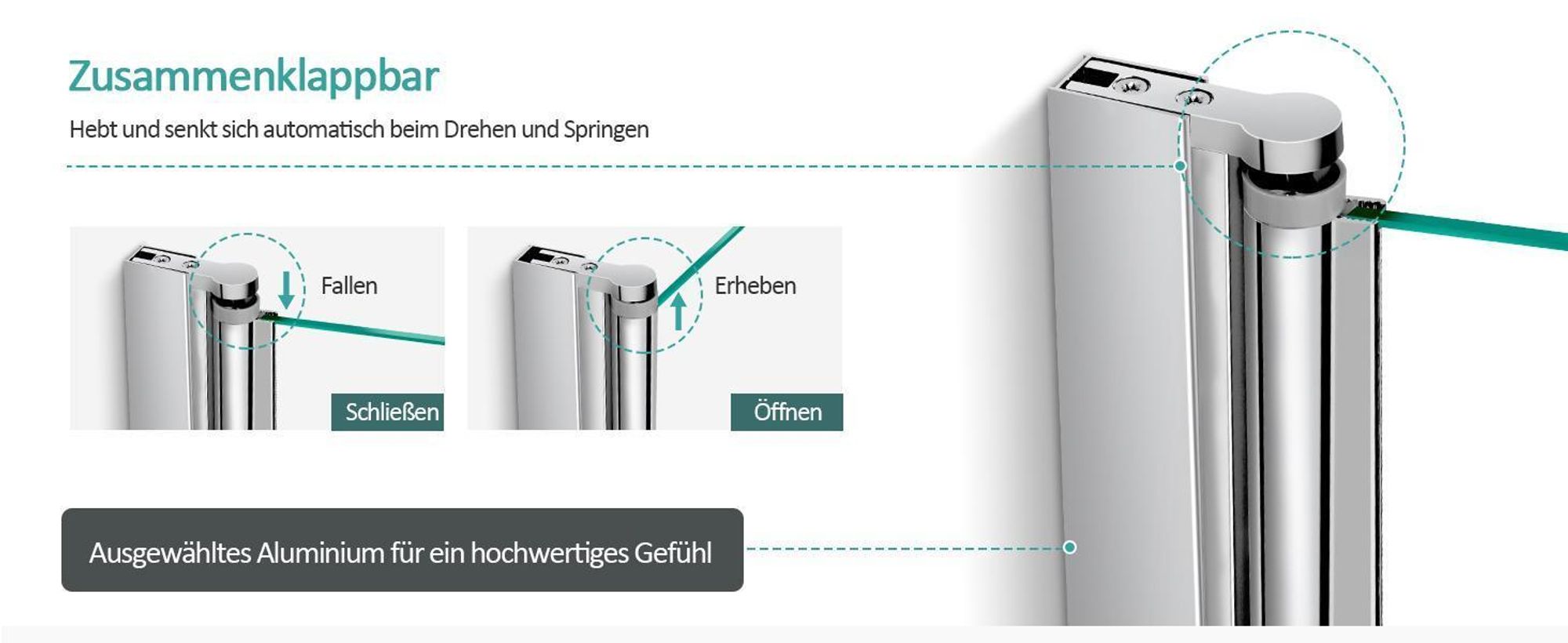 EMKE Duschkabine 90x90x195cm Eckeinstieg Dusche, Duschtür mit Seitenwand, Pendeltür Falttür 6mm ESG Nano Beschichtung Sicherheitsglas