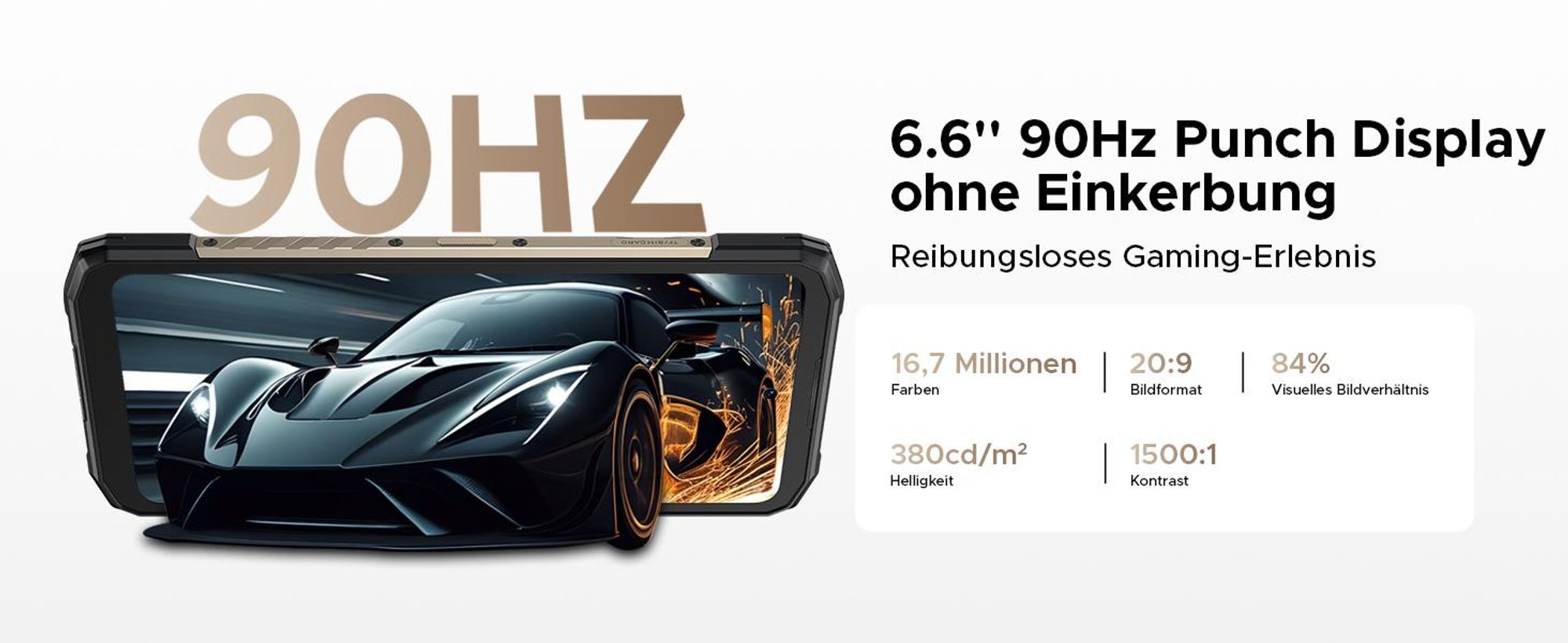 DOOGEE Blade20 Turbo Smartphone Handy, 5G, Android 15, 6,6" 90Hz, 10300mAh Akku, 33W, 8GB+256GB, 50MP, NFC, Fingerabdruck, ohne Vertrag