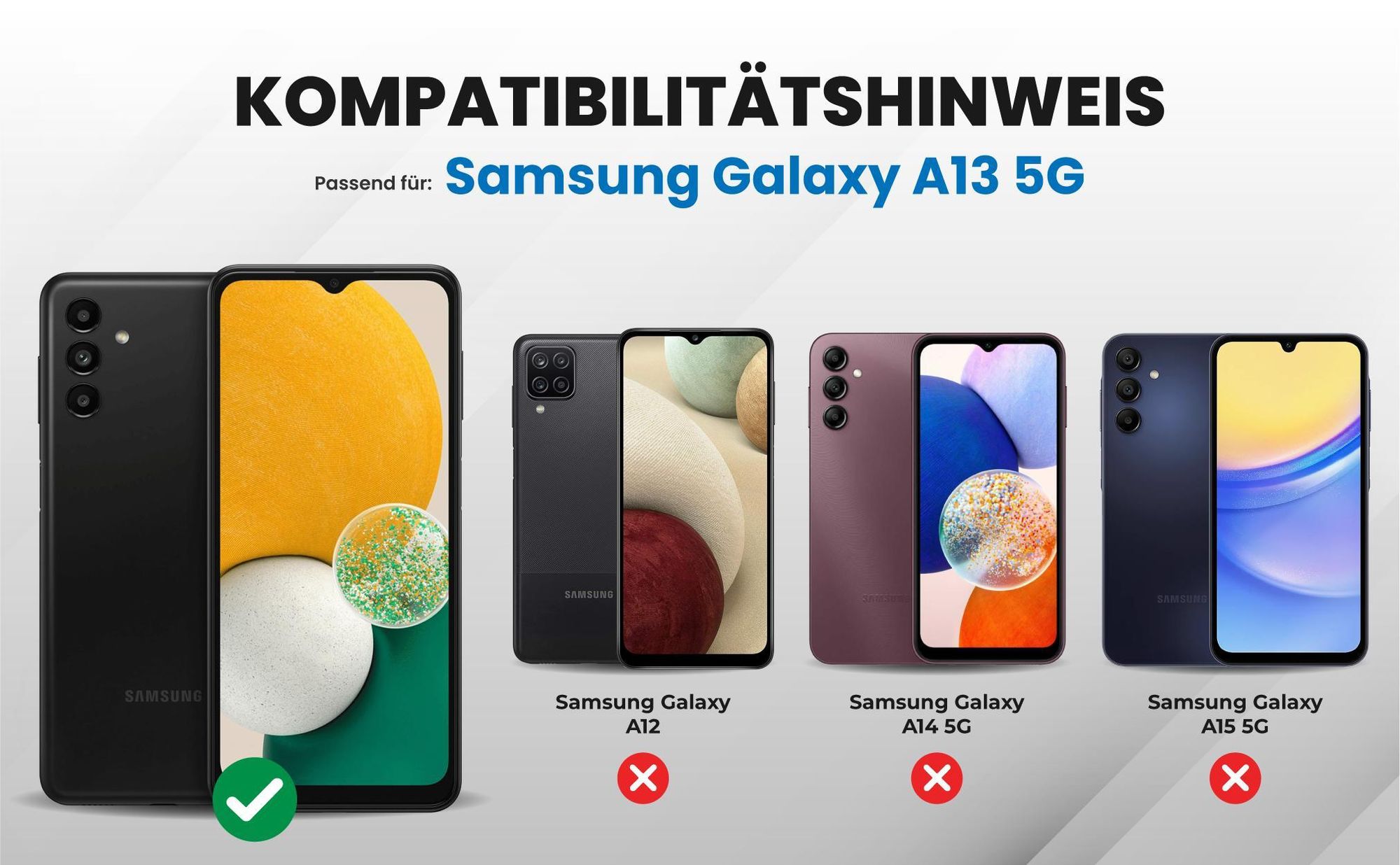Kompatibilitätshinweise Hülle für Samsung Galaxy A13 5G