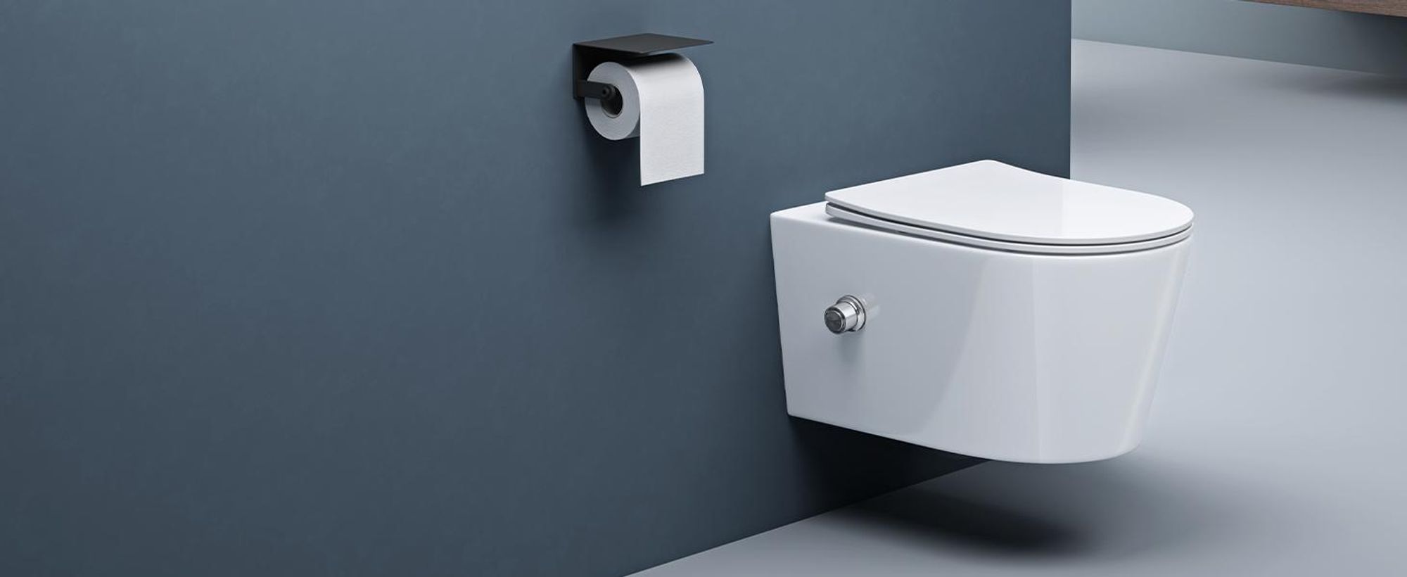 doporro Hänge-WC mit Bidet Funktion Weiß Wand-WC Toilette mit Soft-Close Spülrandloses aus Keramik Hänge-Toilette Aachen601